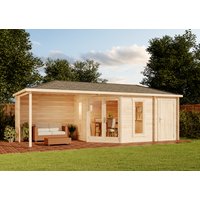 5-Eck Gartenhaus Liwa mit Anbau