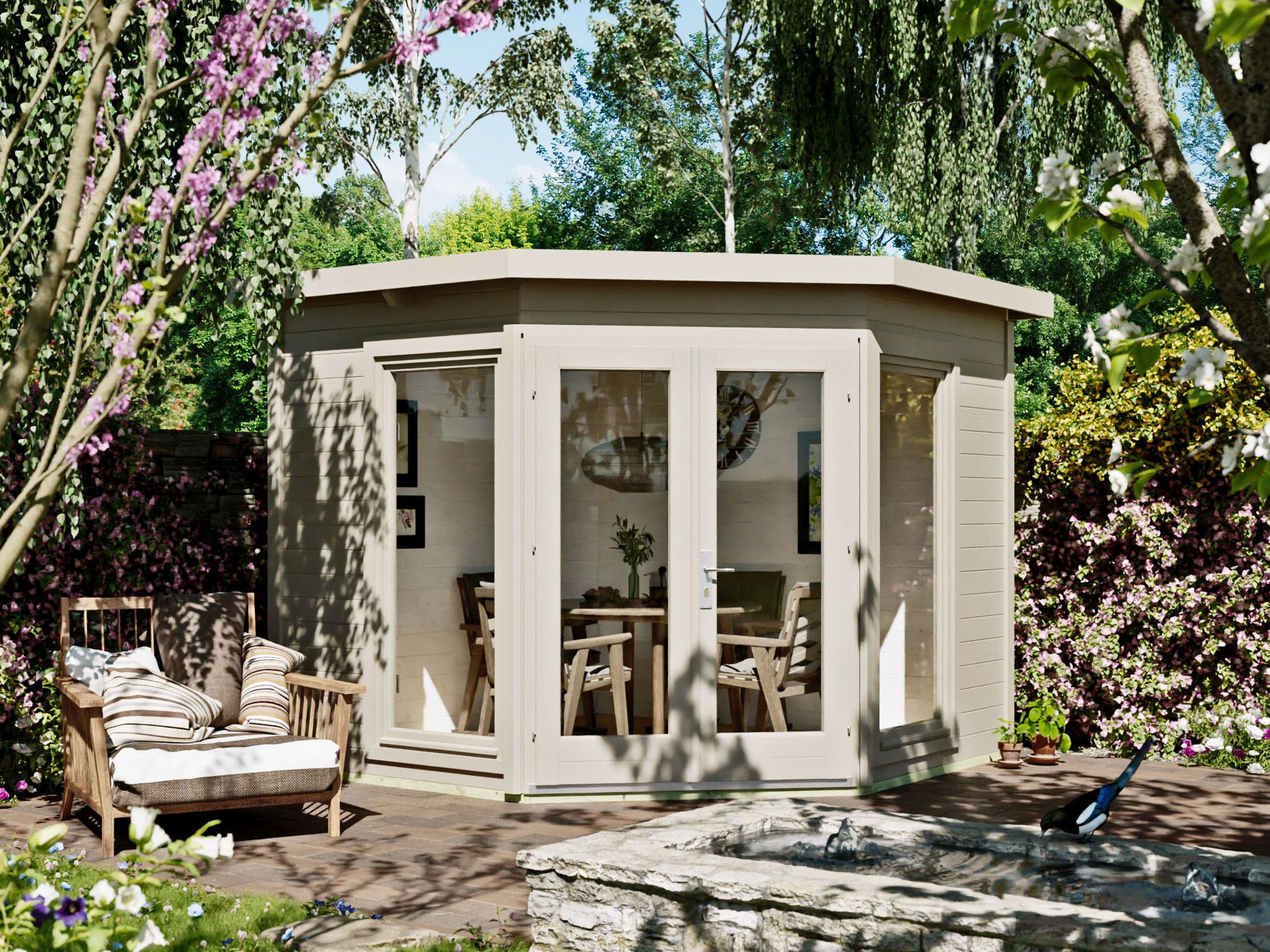 Fjordholz 5 Eck Gartenhaus Modell Abbie 28