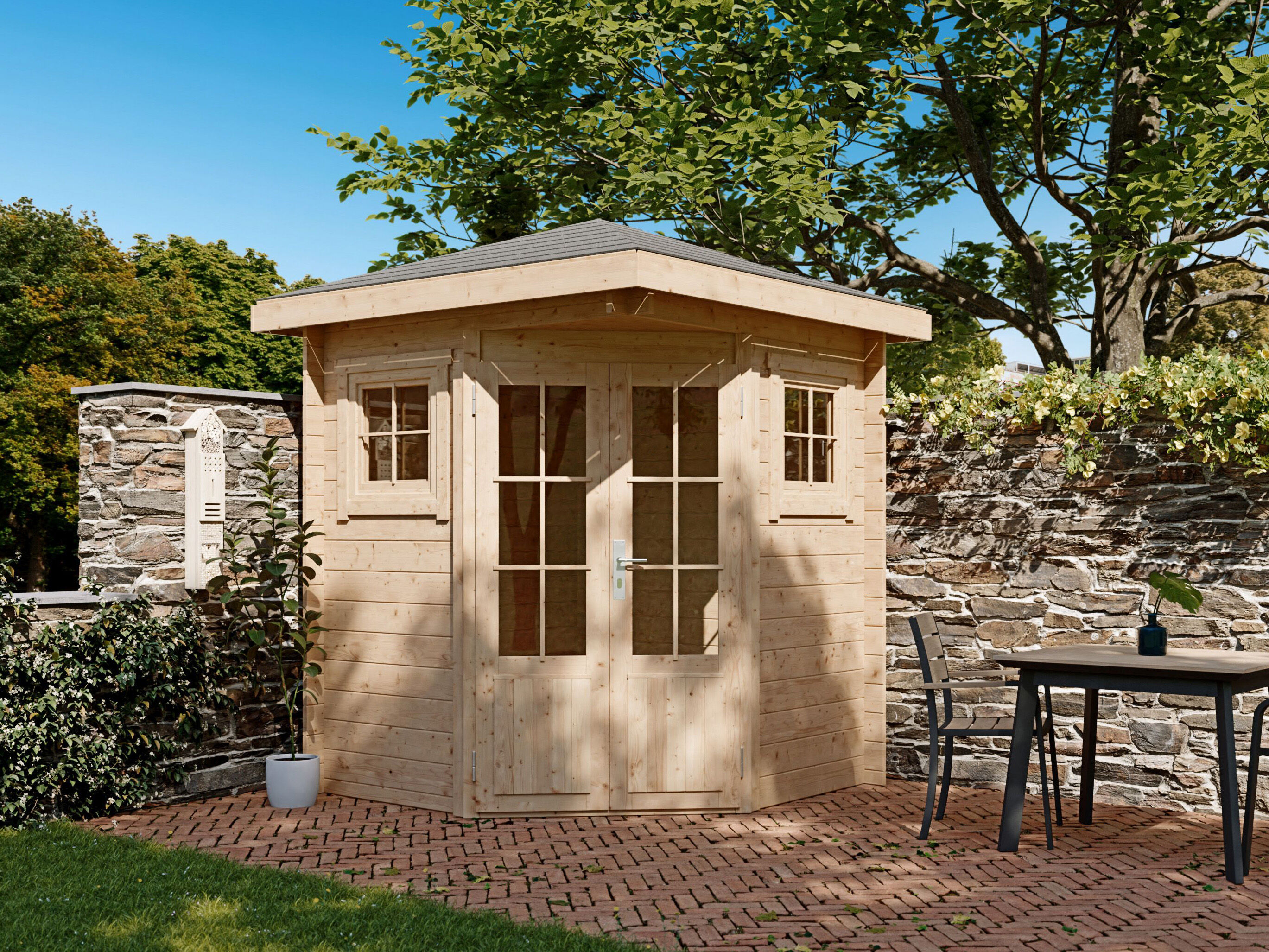 Fjordholz 5-Eck Gartenhaus Modell Evelyn 1A