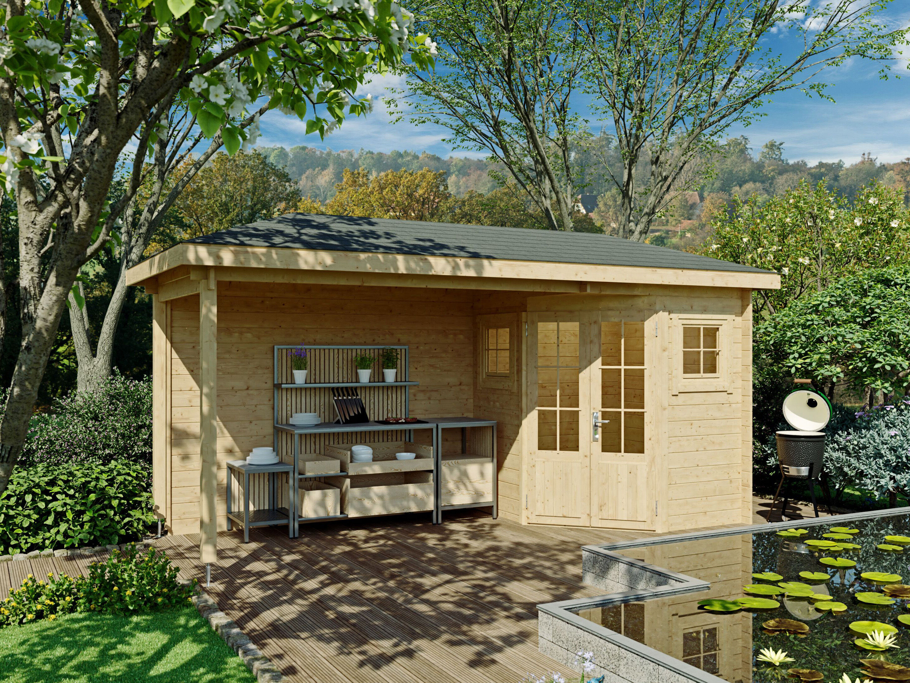 Fjordholz 5-Eck Gartenhaus Modell Evelyn 1C