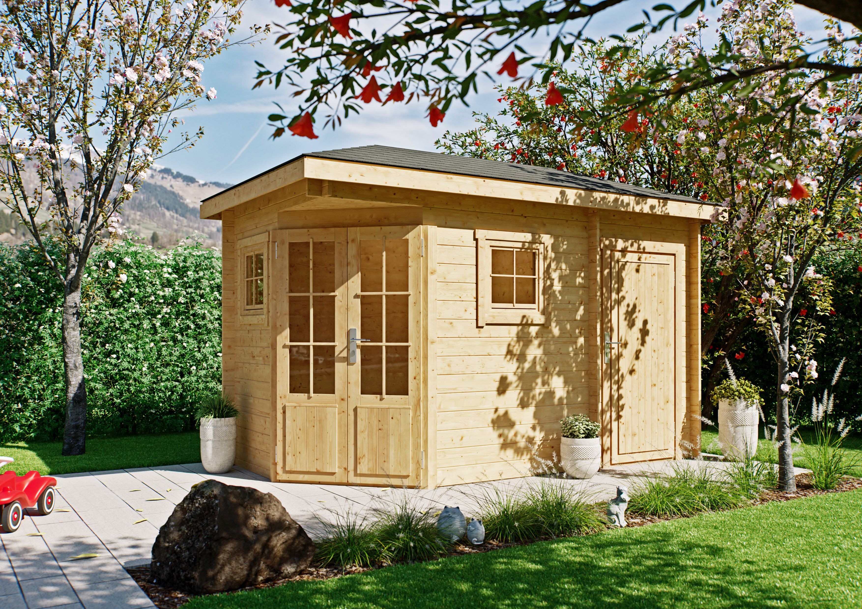 Fjordholz 5-Eck Gartenhaus Modell Evelyn 1D
