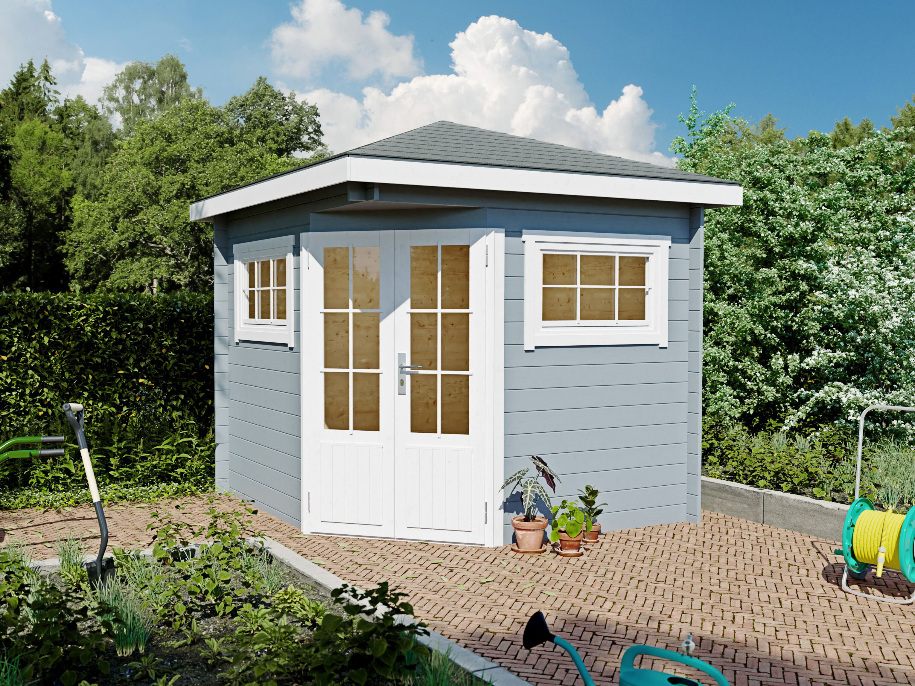 Fjordholz 5-Eck Gartenhaus Modell Evelyn 2A