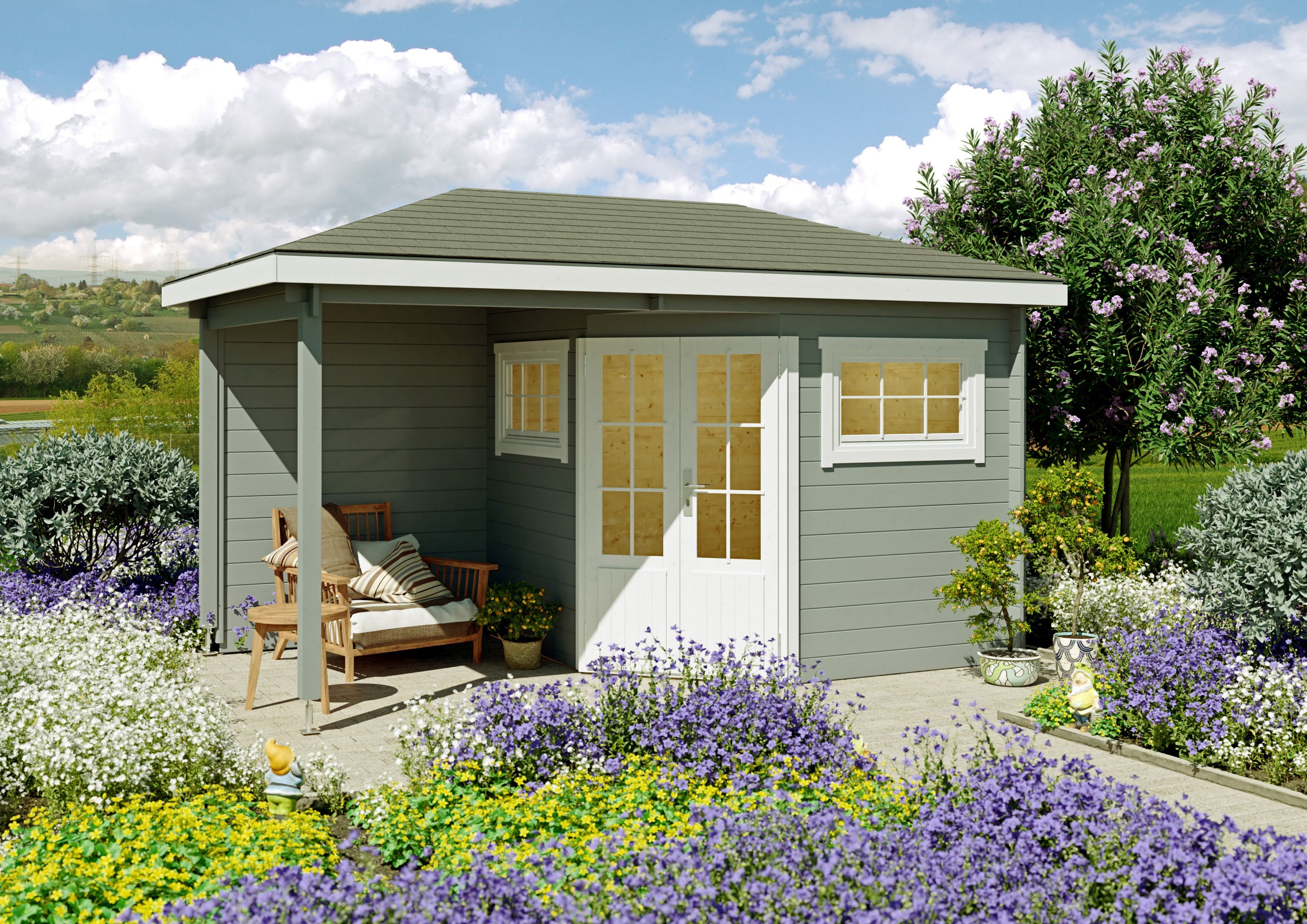 Fjordholz 5-Eck Gartenhaus Modell Evelyn 2B