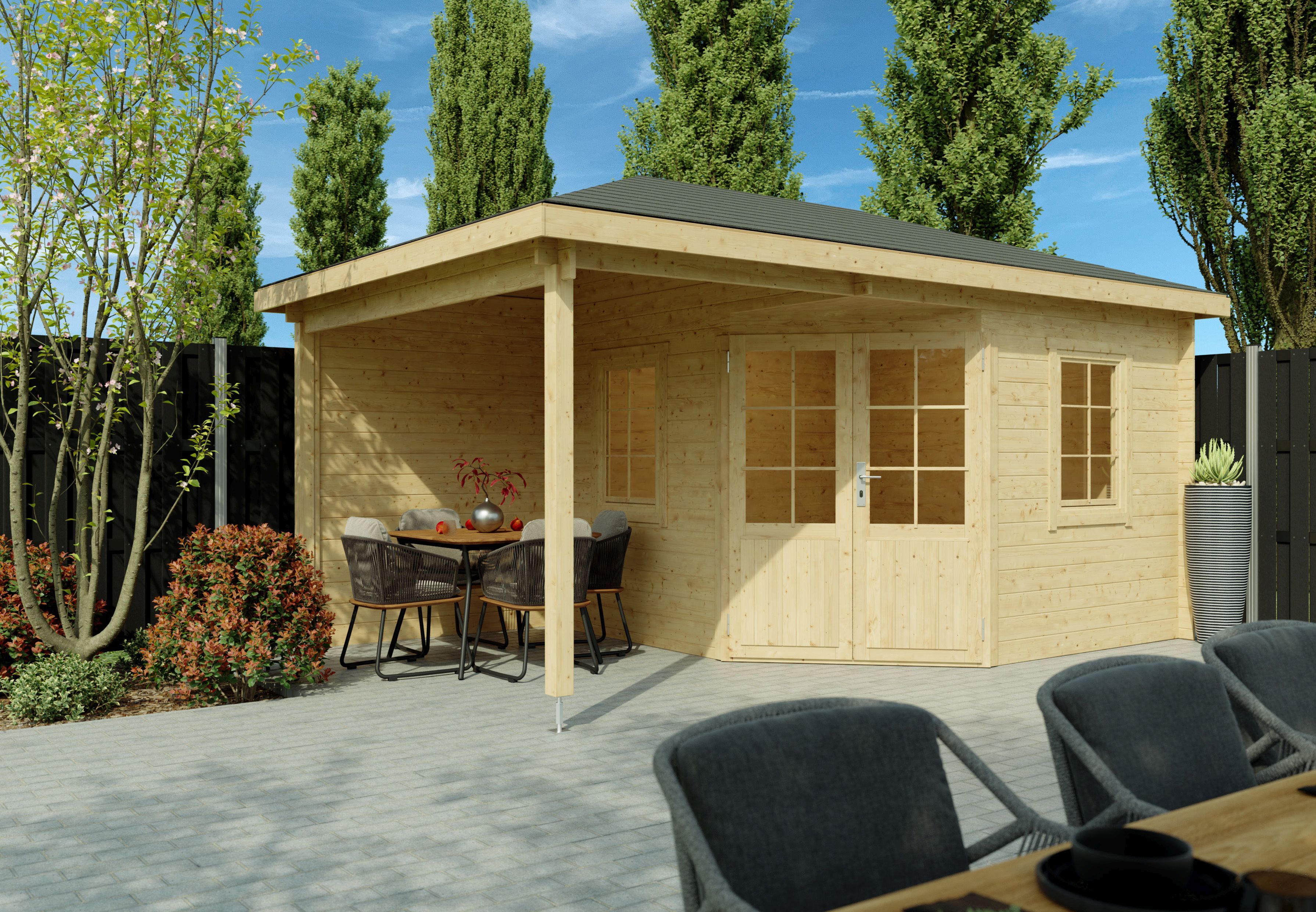 Fjordholz 5-Eck Gartenhaus Modell Evelyn 3B