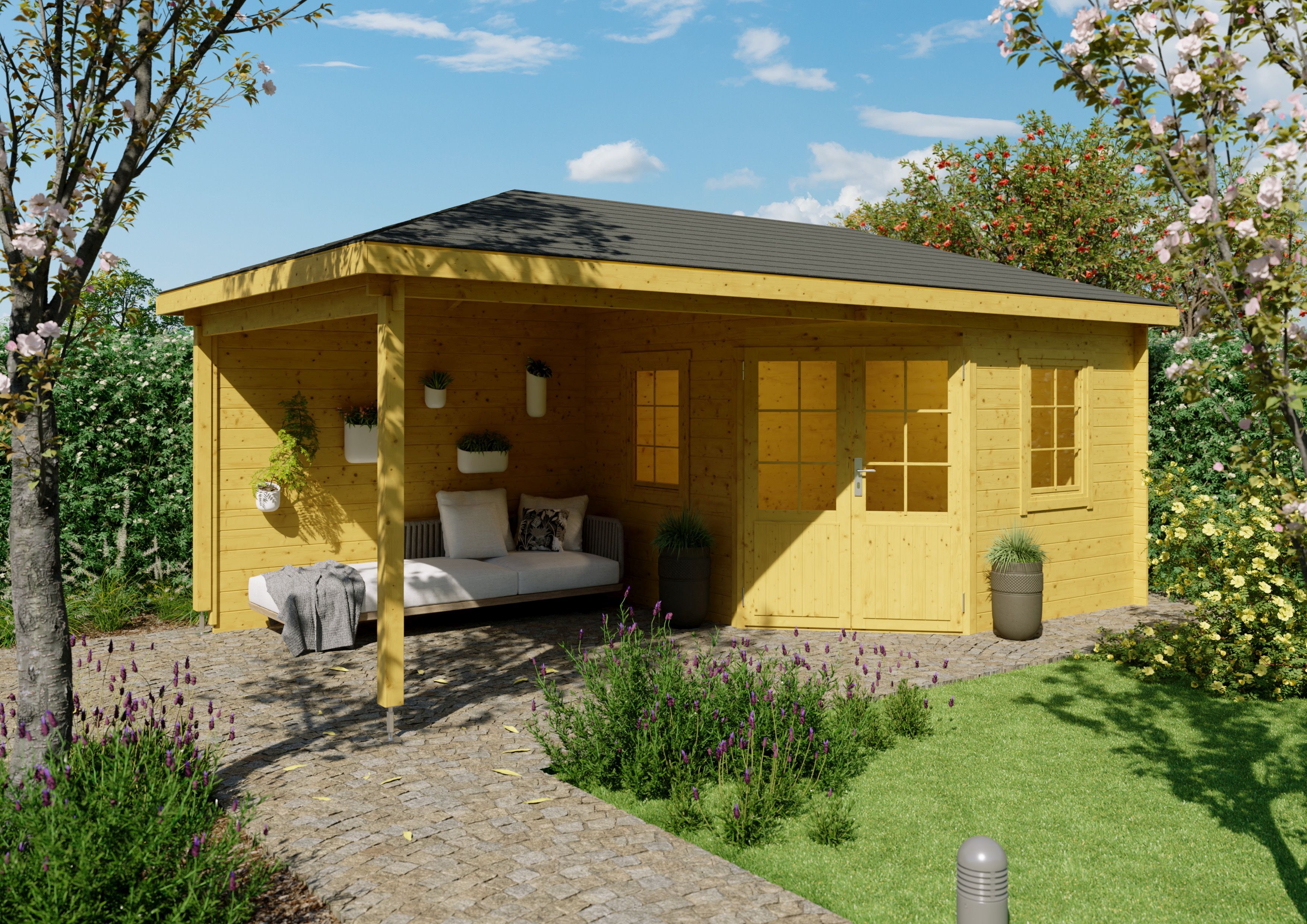 Fjordholz 5-Eck Gartenhaus Modell Evelyn 3C