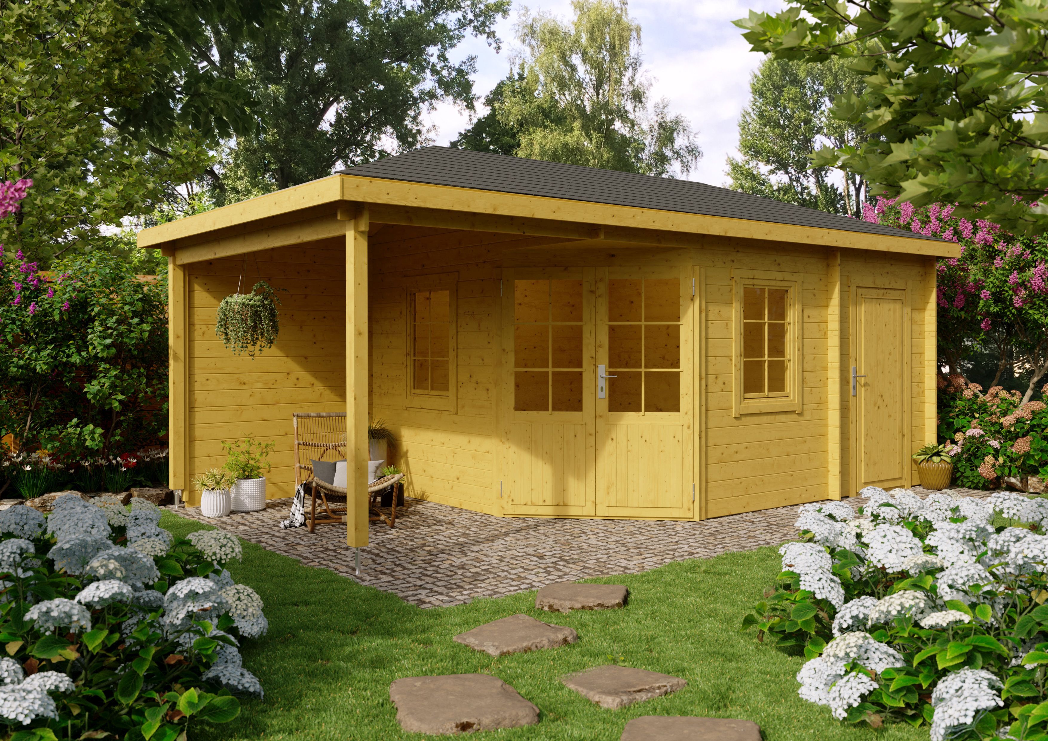 Fjordholz 5-Eck Gartenhaus Modell Evelyn 3E