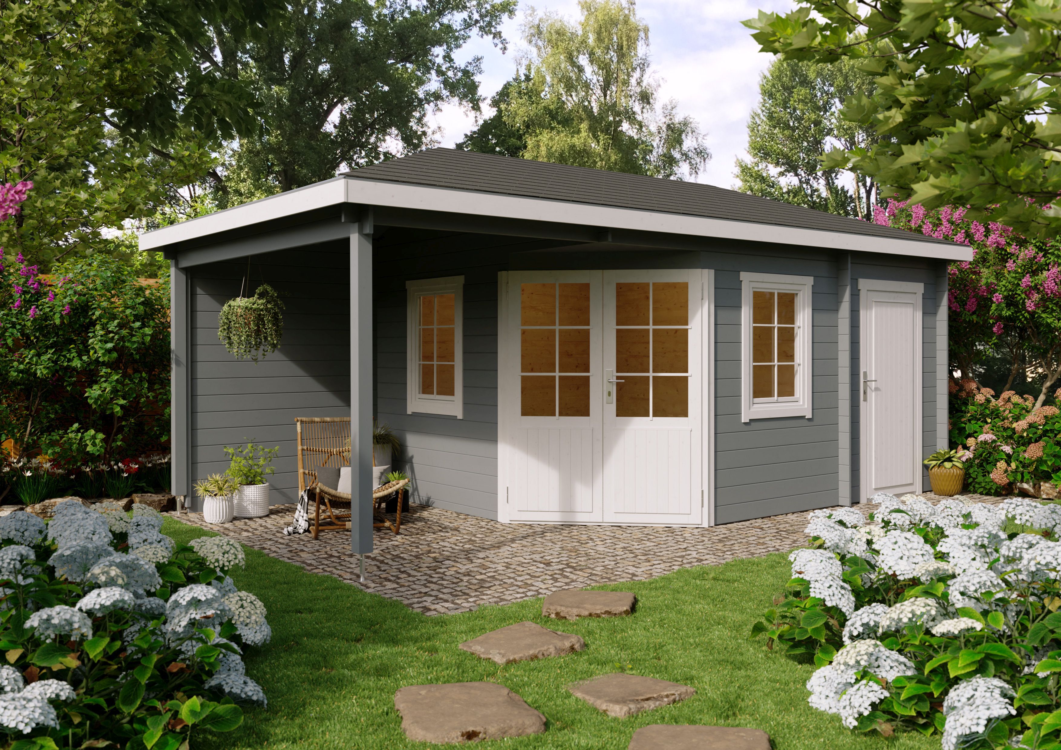 Fjordholz 5-Eck Gartenhaus Modell Evelyn 3E