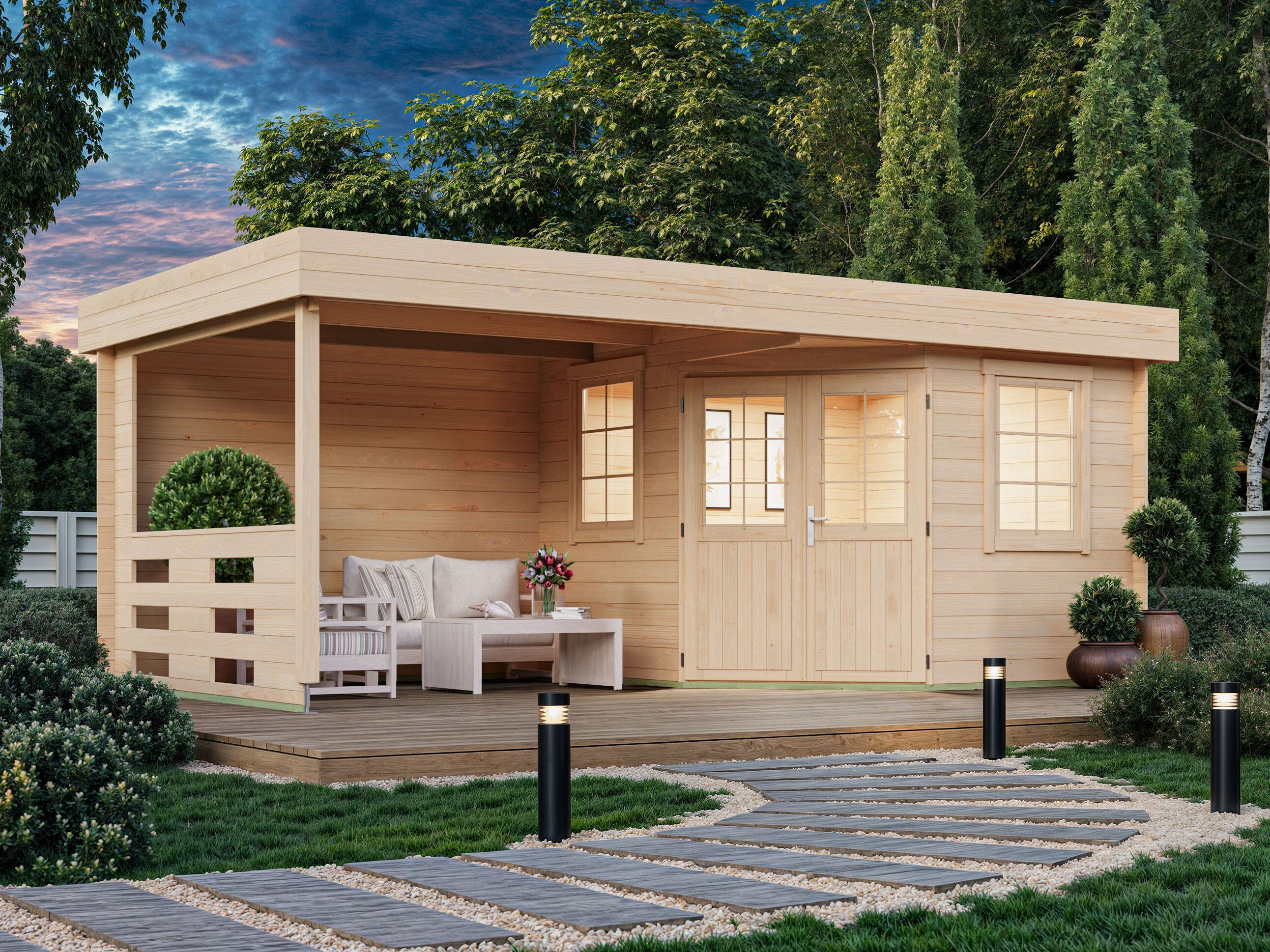Fjordholz 5-Eck Gartenhaus Modell Hanno 28