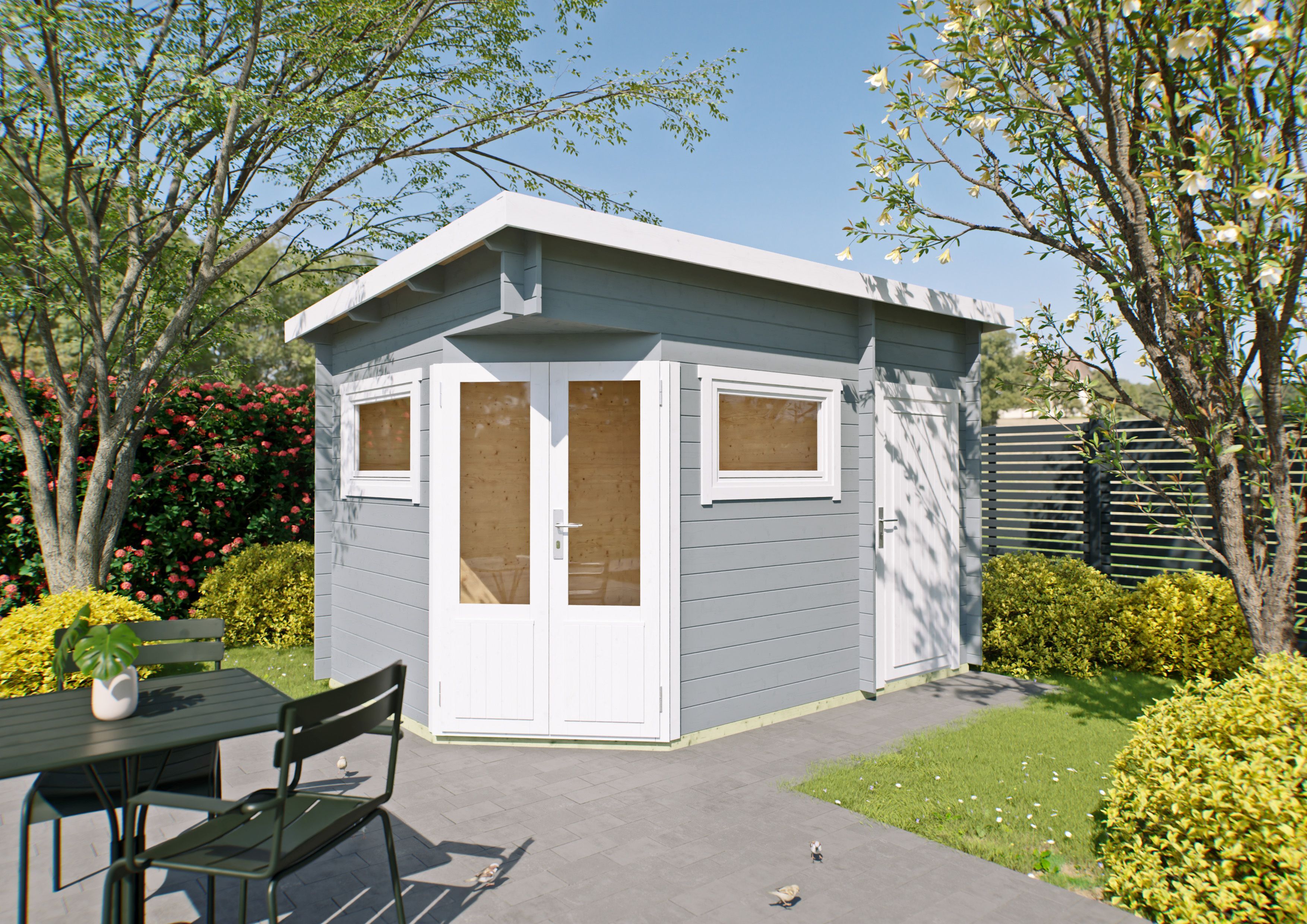 Fjordholz 5-Eck Gartenhaus Modell Leva 2D
