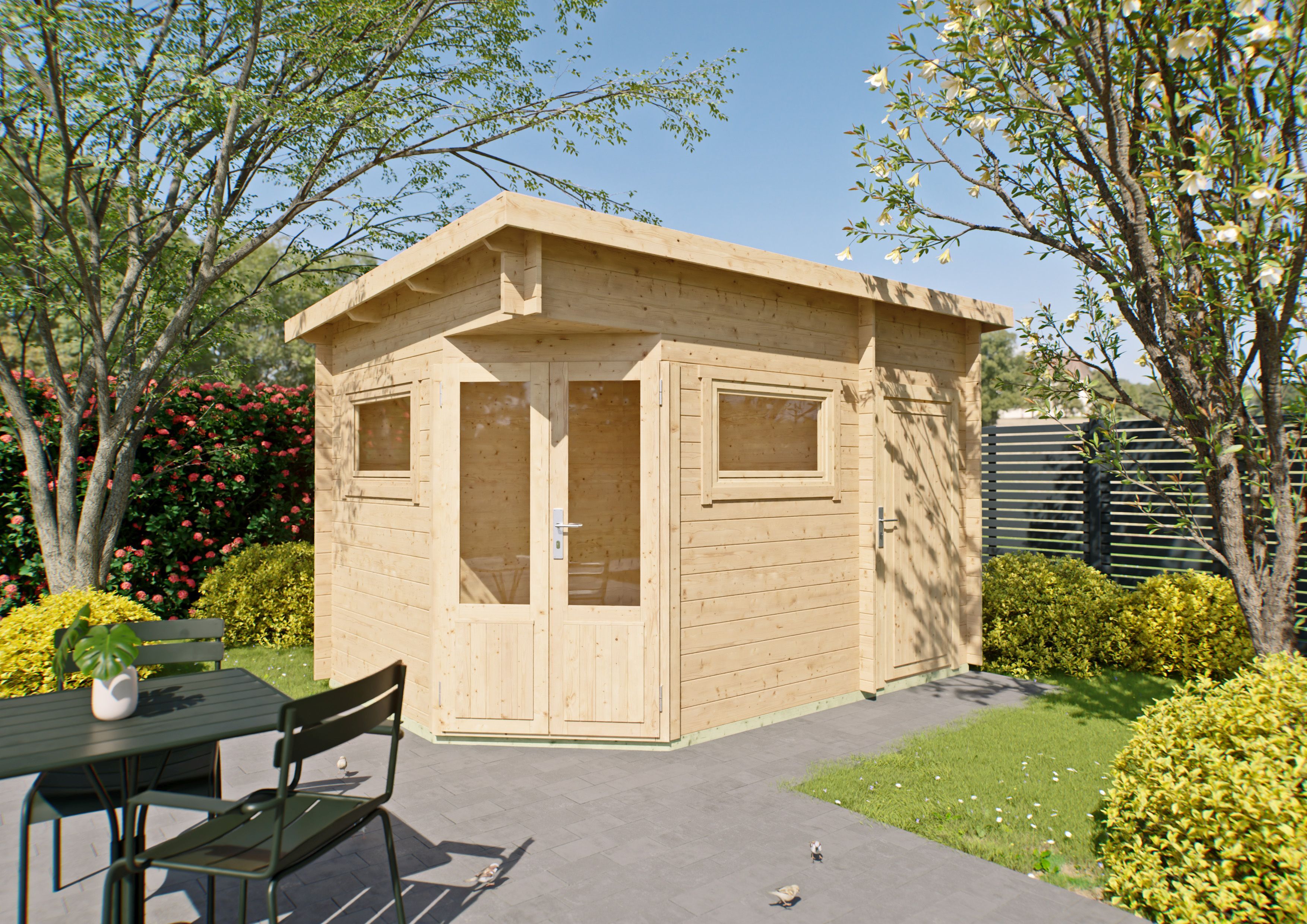 Fjordholz 5-Eck Gartenhaus Modell Leva 2D