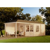 5-Eck Gartenhaus Modell Rhein-40 mit Anbau