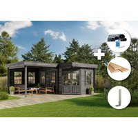ECO Set - Gartenhaus  5-Eck Pepe -grau