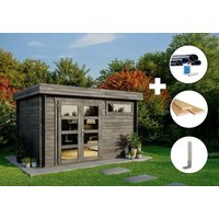 ECO Set - Gartenhaus Leandro-28 -grau