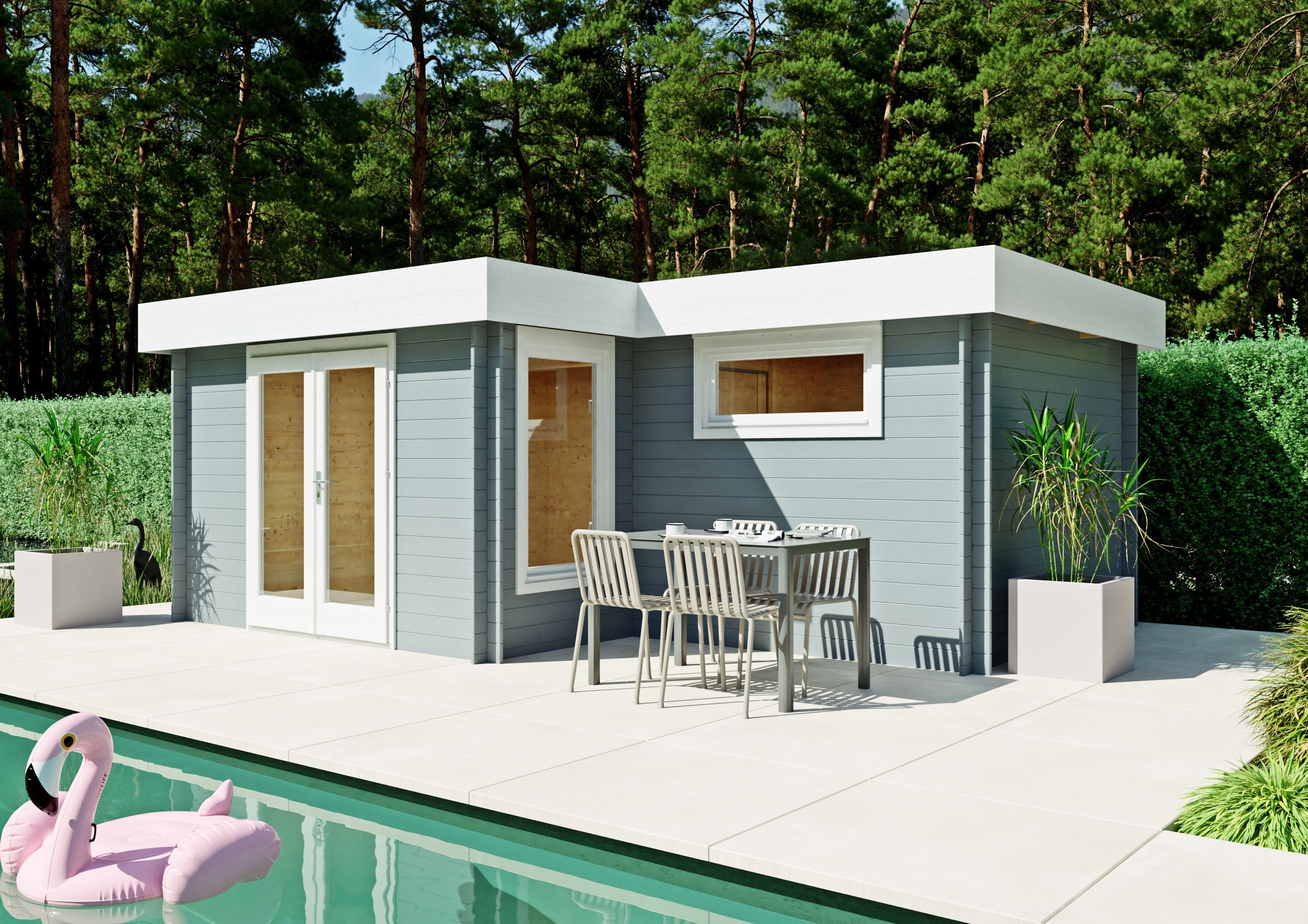 Fjordholz Flachdach Gartenhaus Modell Tobi 28 A