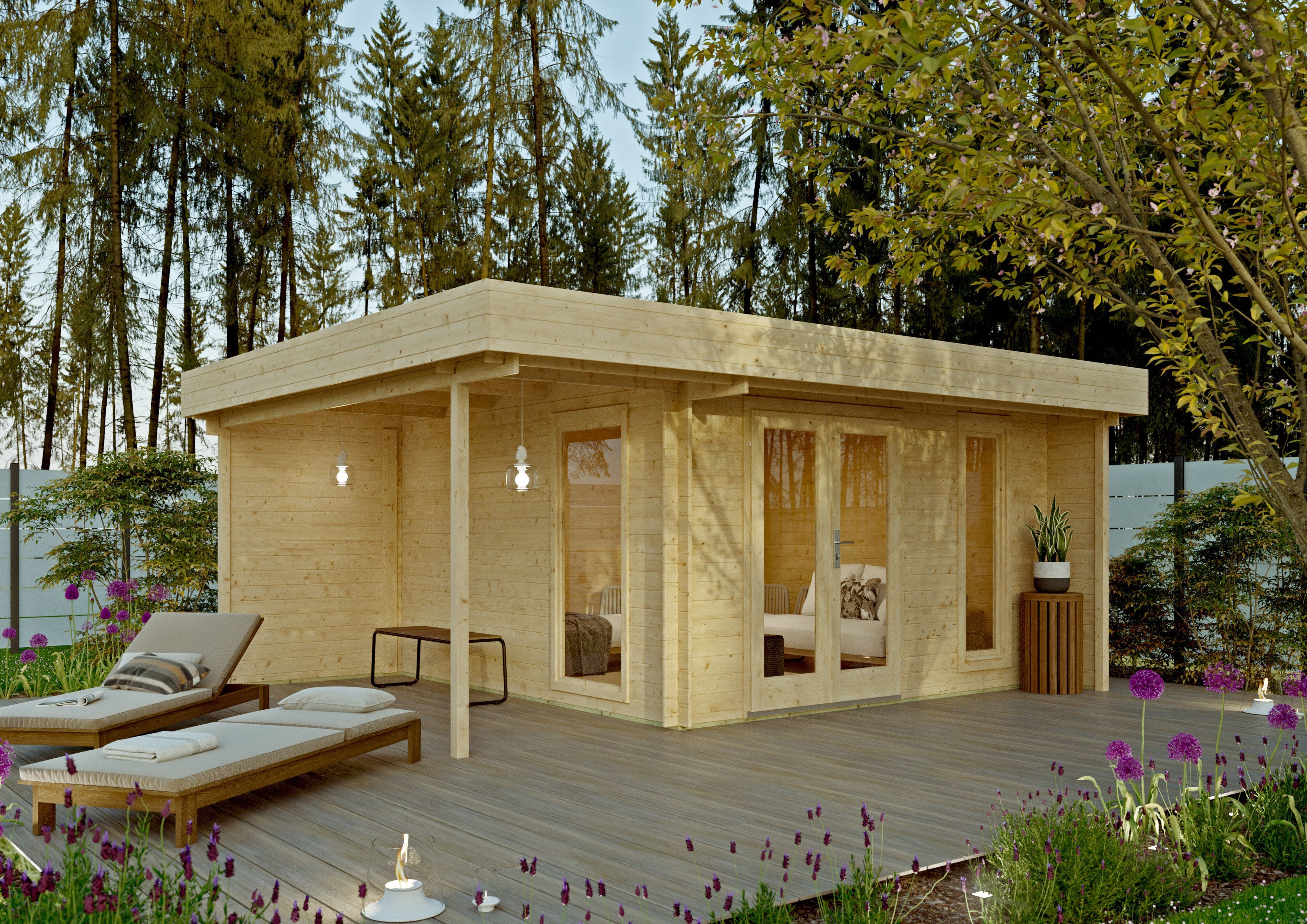 Fjordholz Flachdach Gartenhaus Modell Wanja 28
