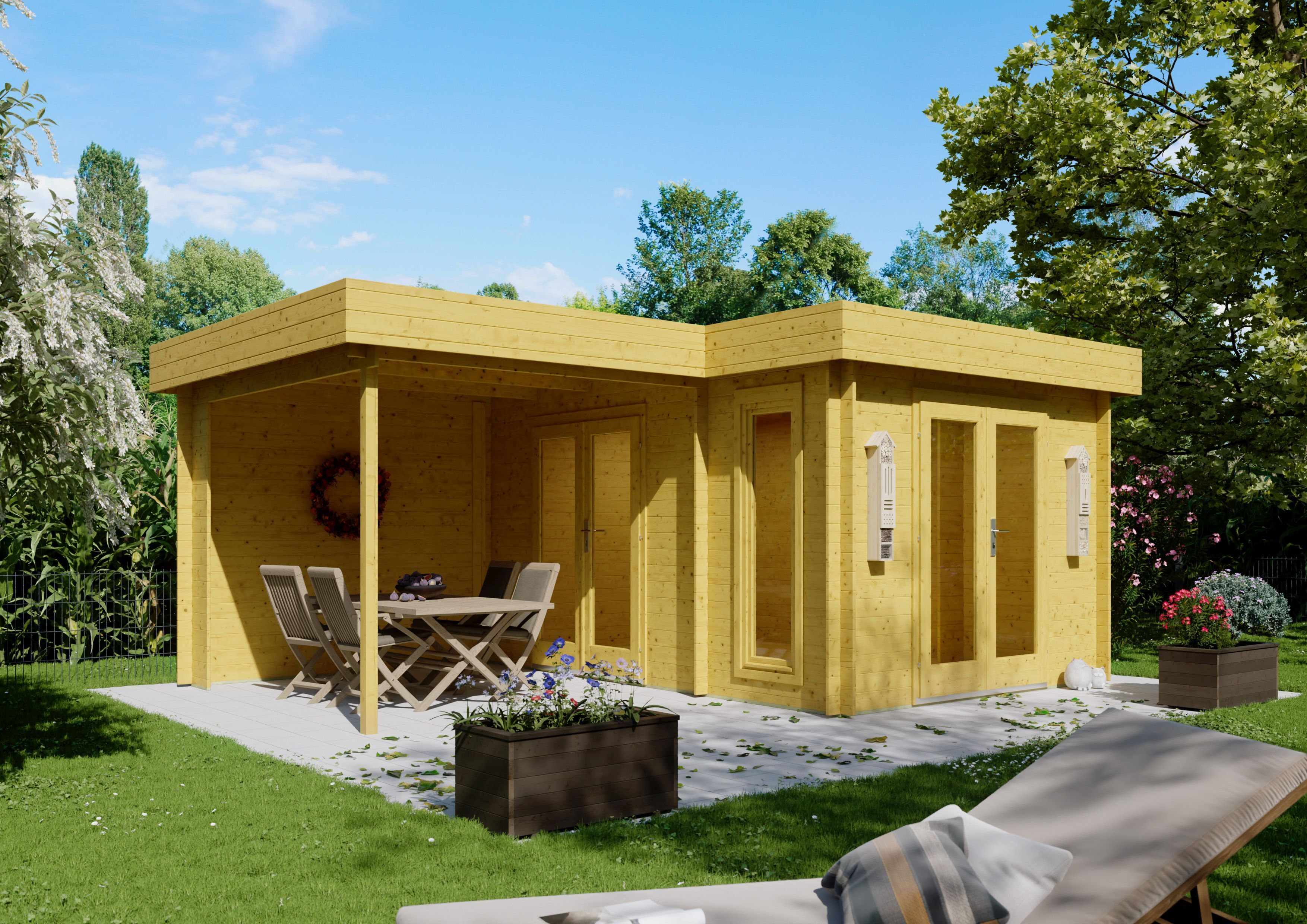 Fjordholz Flachdach Gartenhaus Modell Wendy 28