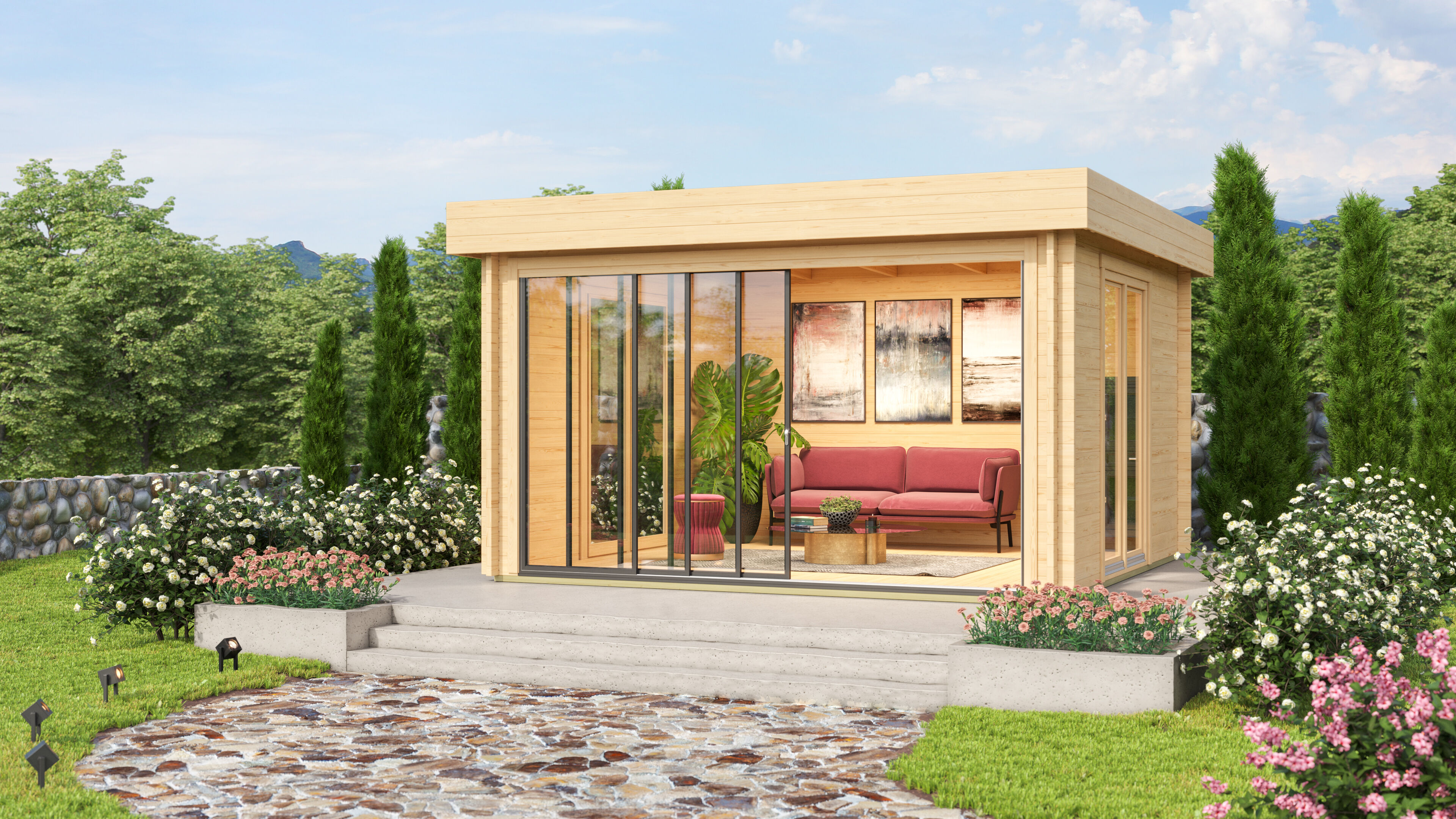 Fjordholz Gartenhaus Alu Concept Lounge 44 A
