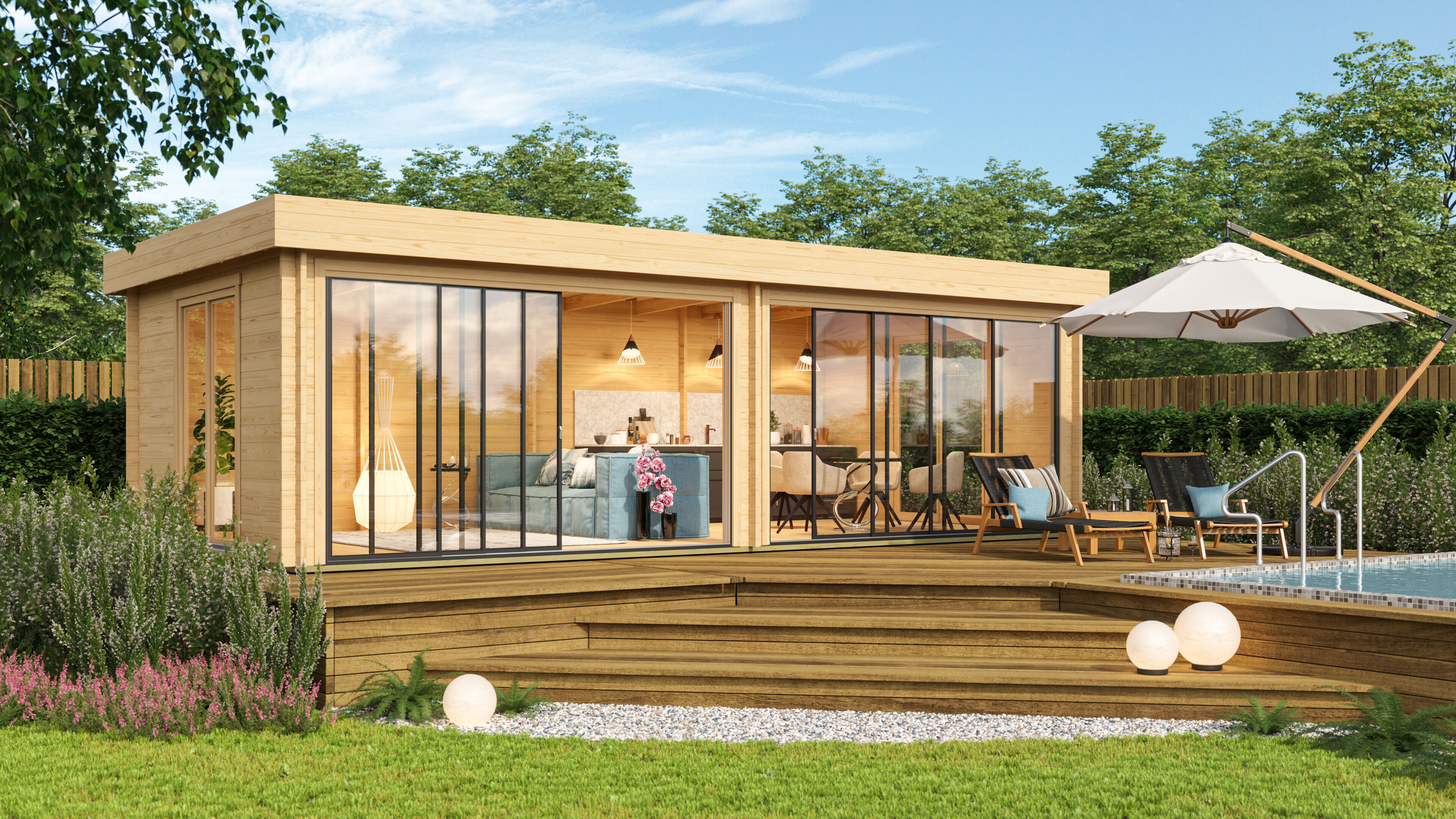 Fjordholz Gartenhaus Alu Concept Lounge 70 B