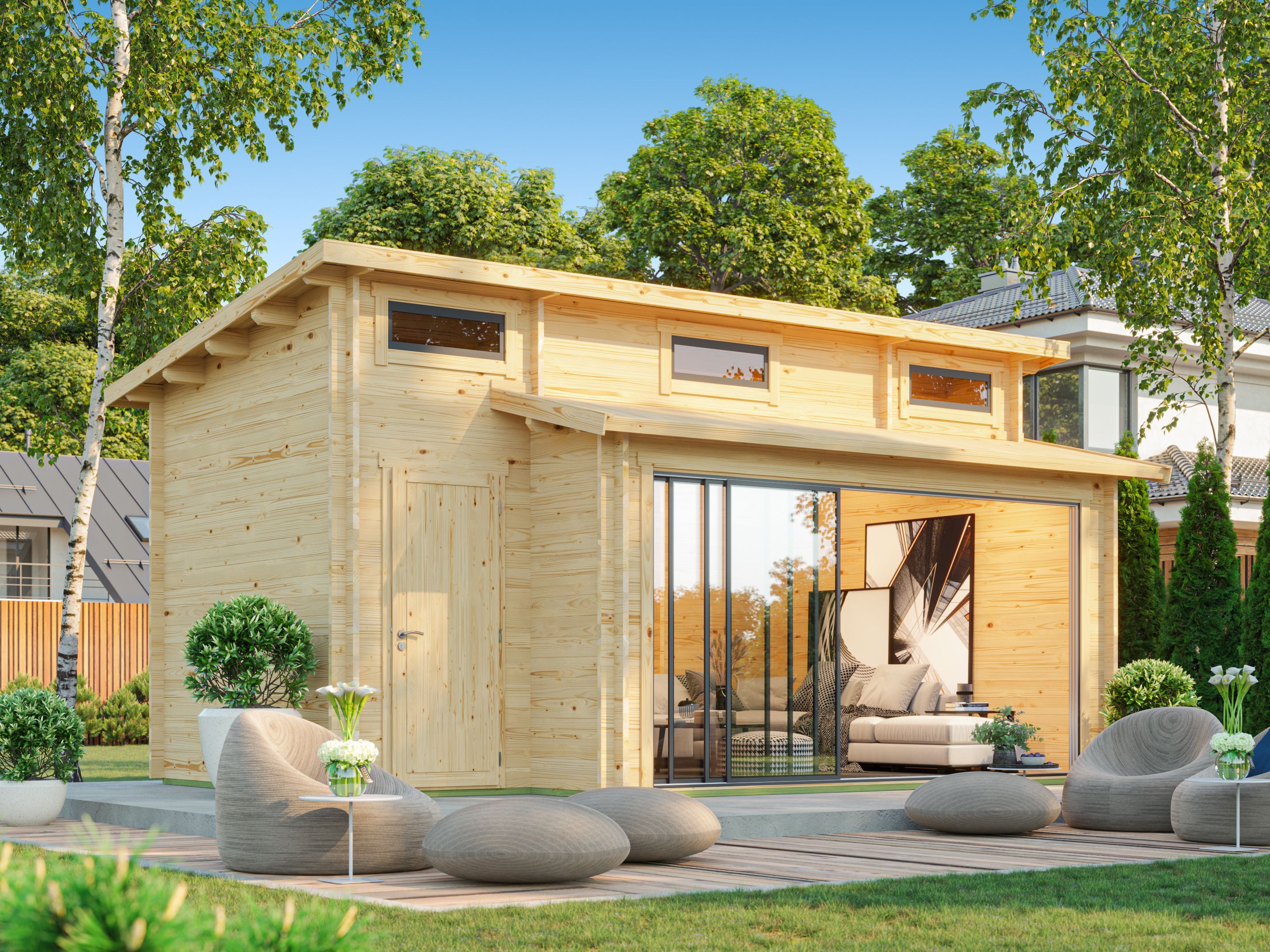 Fjordholz Gartenhaus Avantgarde 44-C Alu