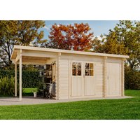 Gartenhaus Korfu mit Anbau und Schleppdach