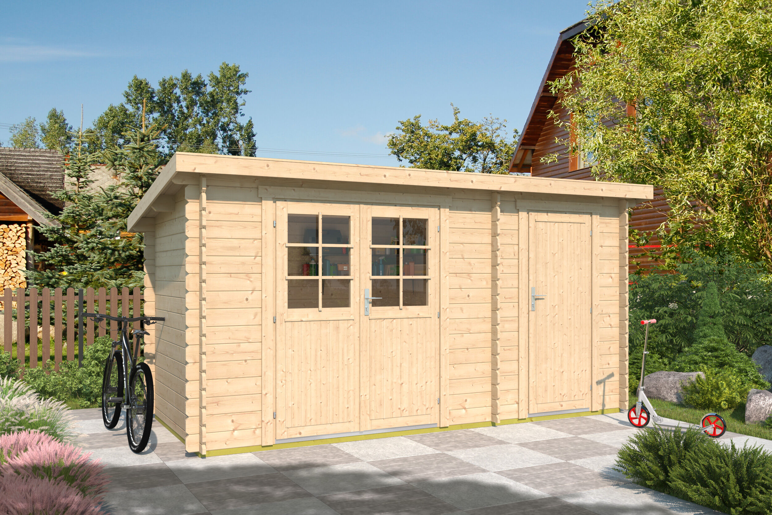 Fjordholz Gartenhaus Modell Annika 28 B, Grau impr
