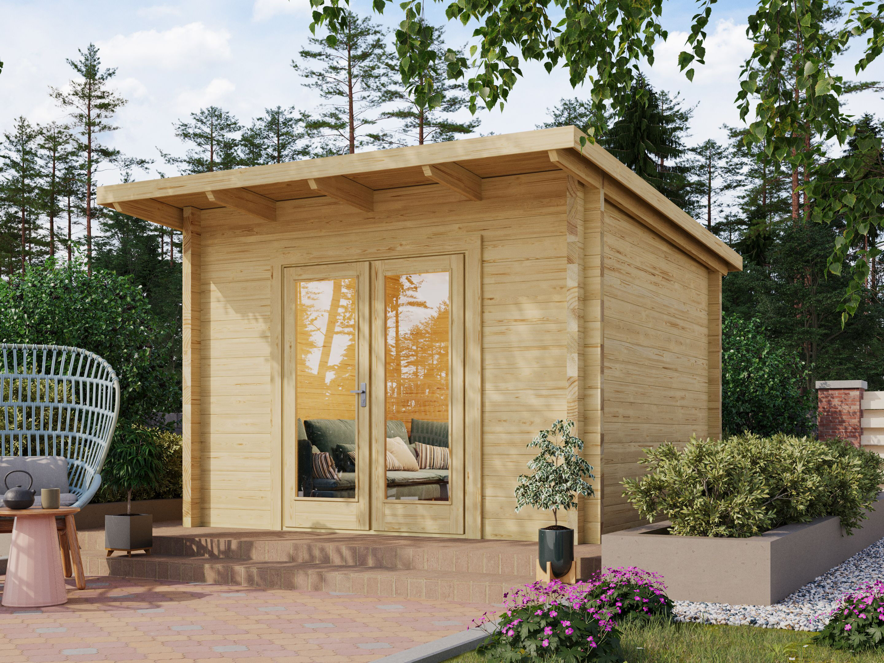 Fjordholz Gartenhaus Modell Berlin 70 A Modern