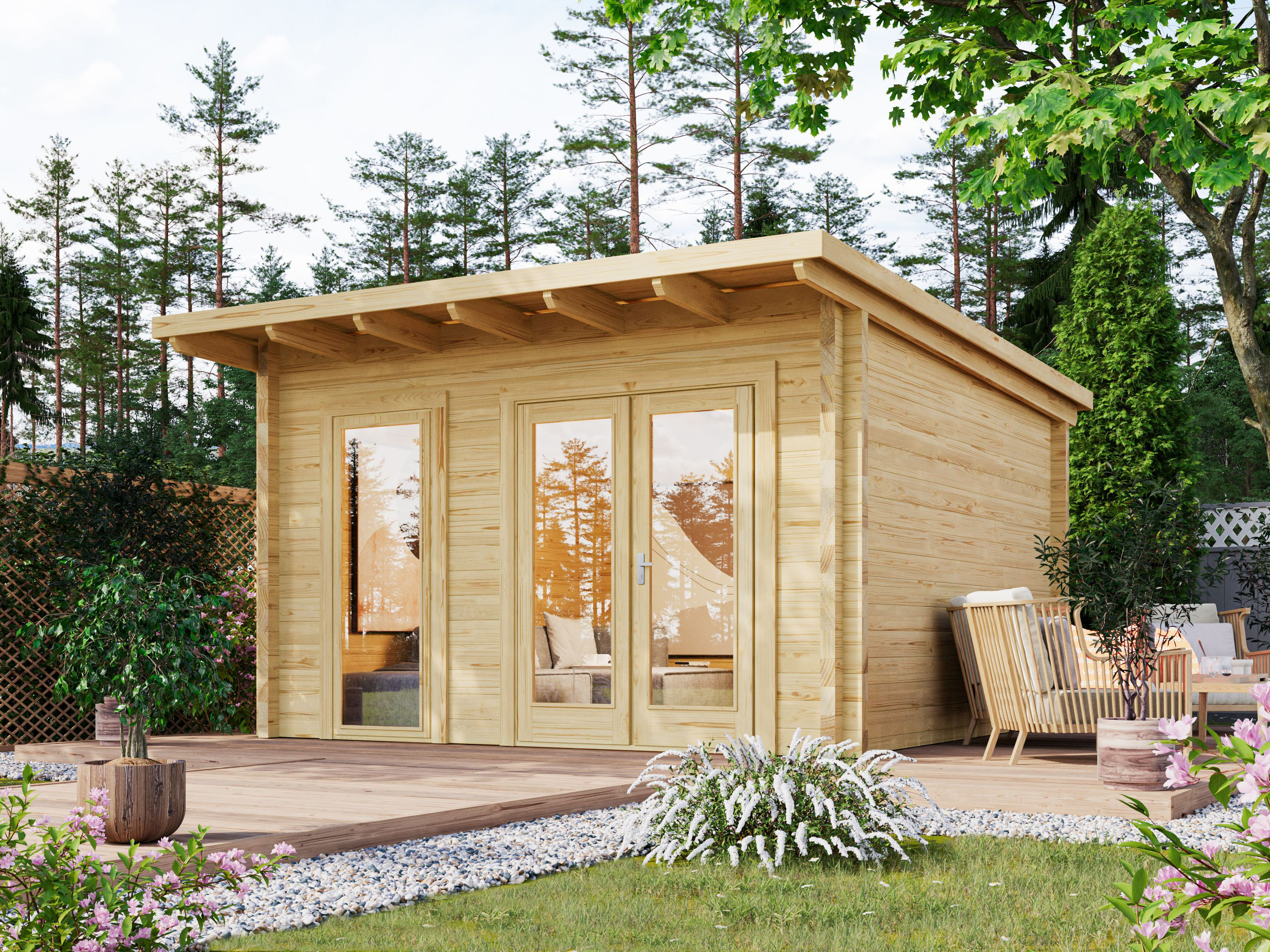 Fjordholz Gartenhaus Modell Berlin 70 C Modern