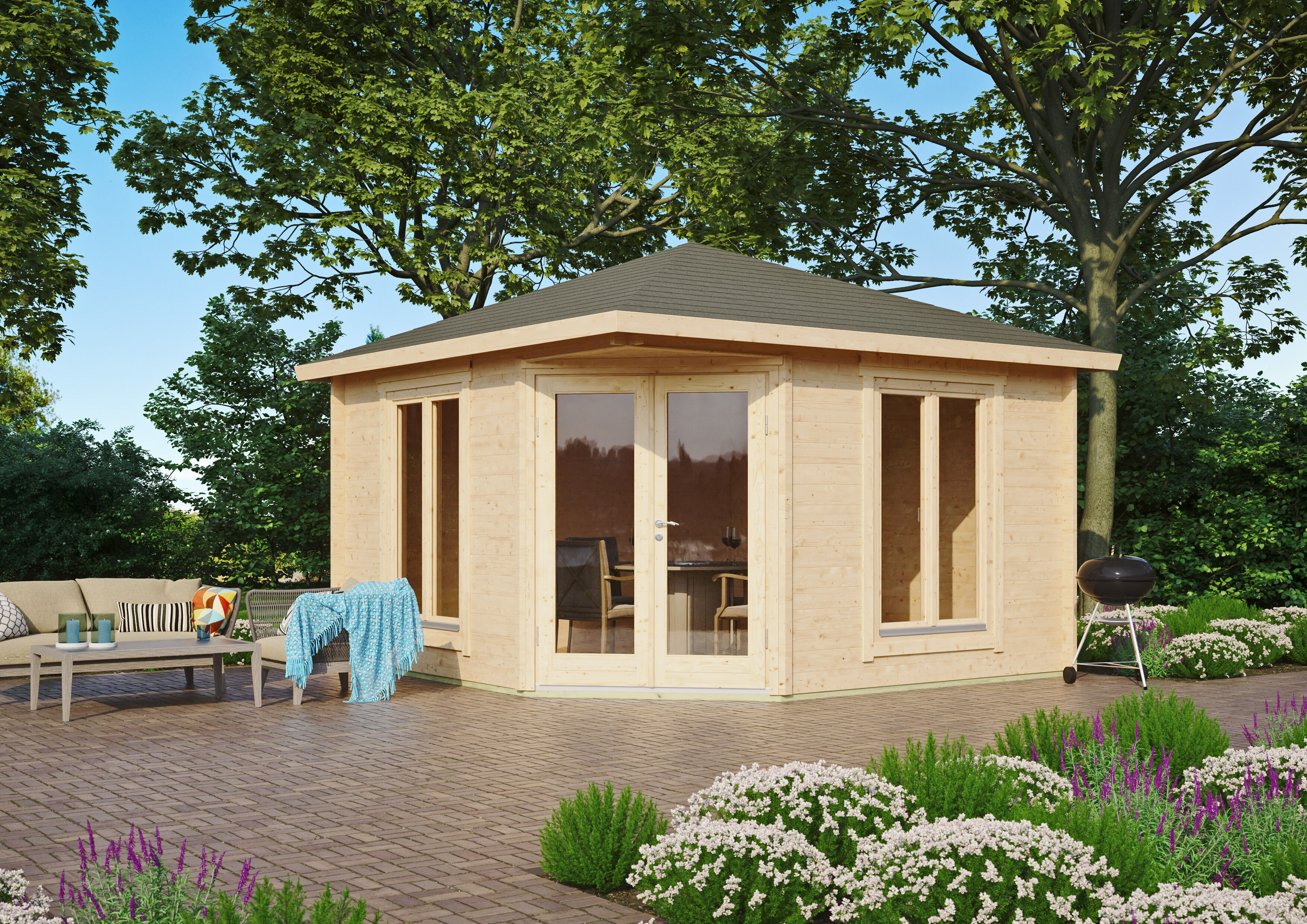 Fjordholz Gartenhaus Modell Cati 44 Modern