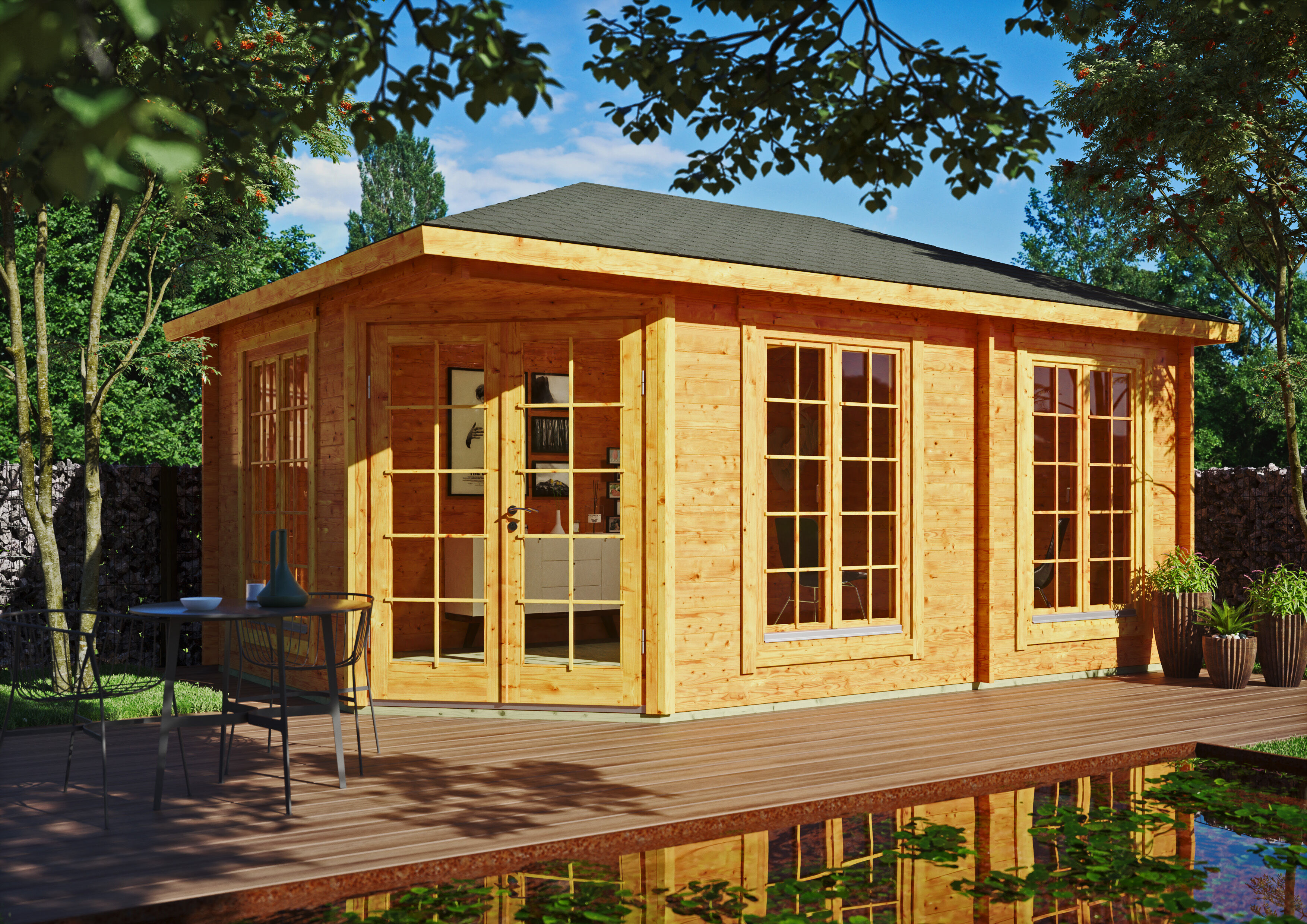 Fjordholz Gartenhaus Modell Glasgow 44 D
