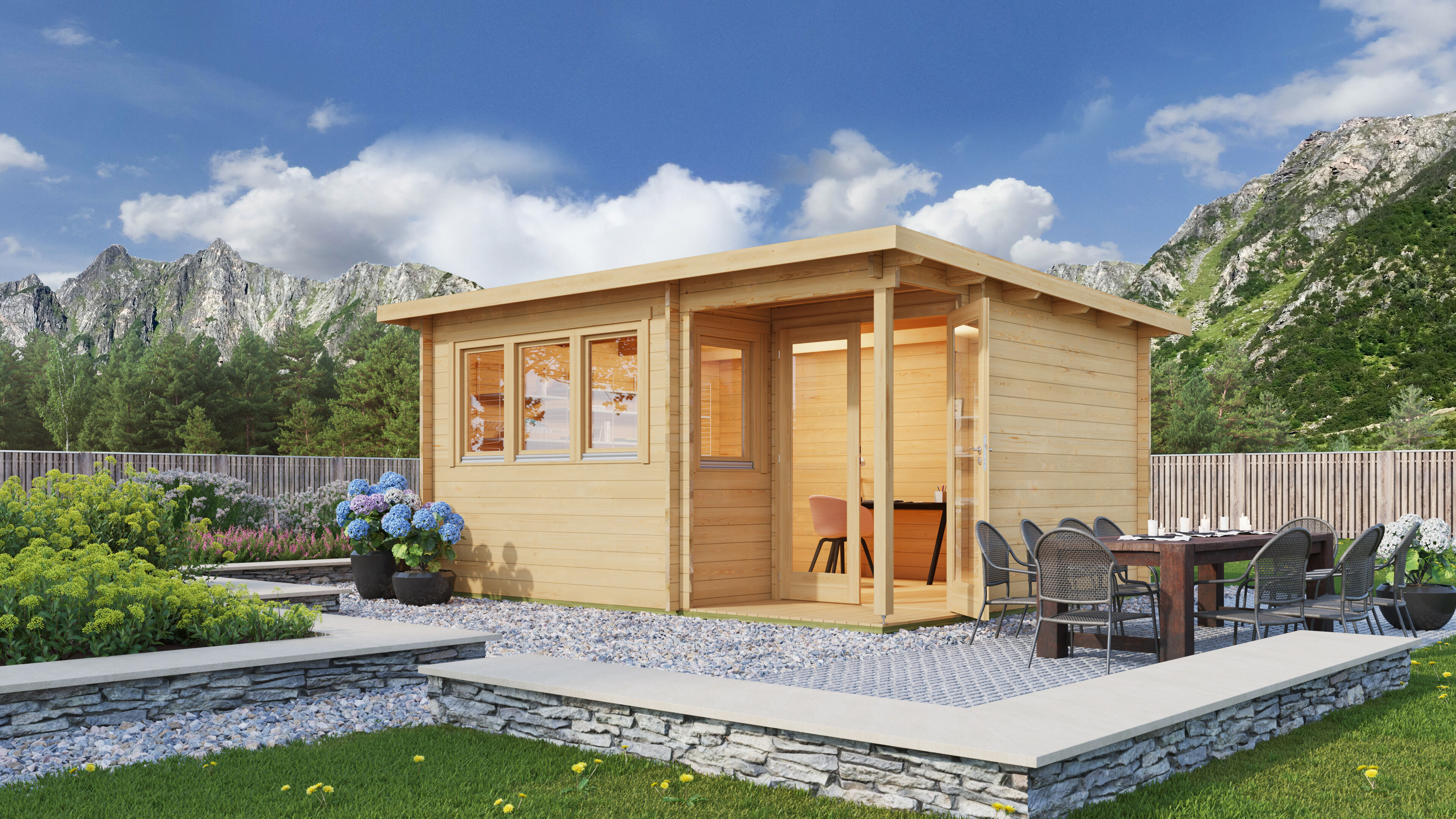 Fjordholz Gartenhaus Modell Home Office Sam 44