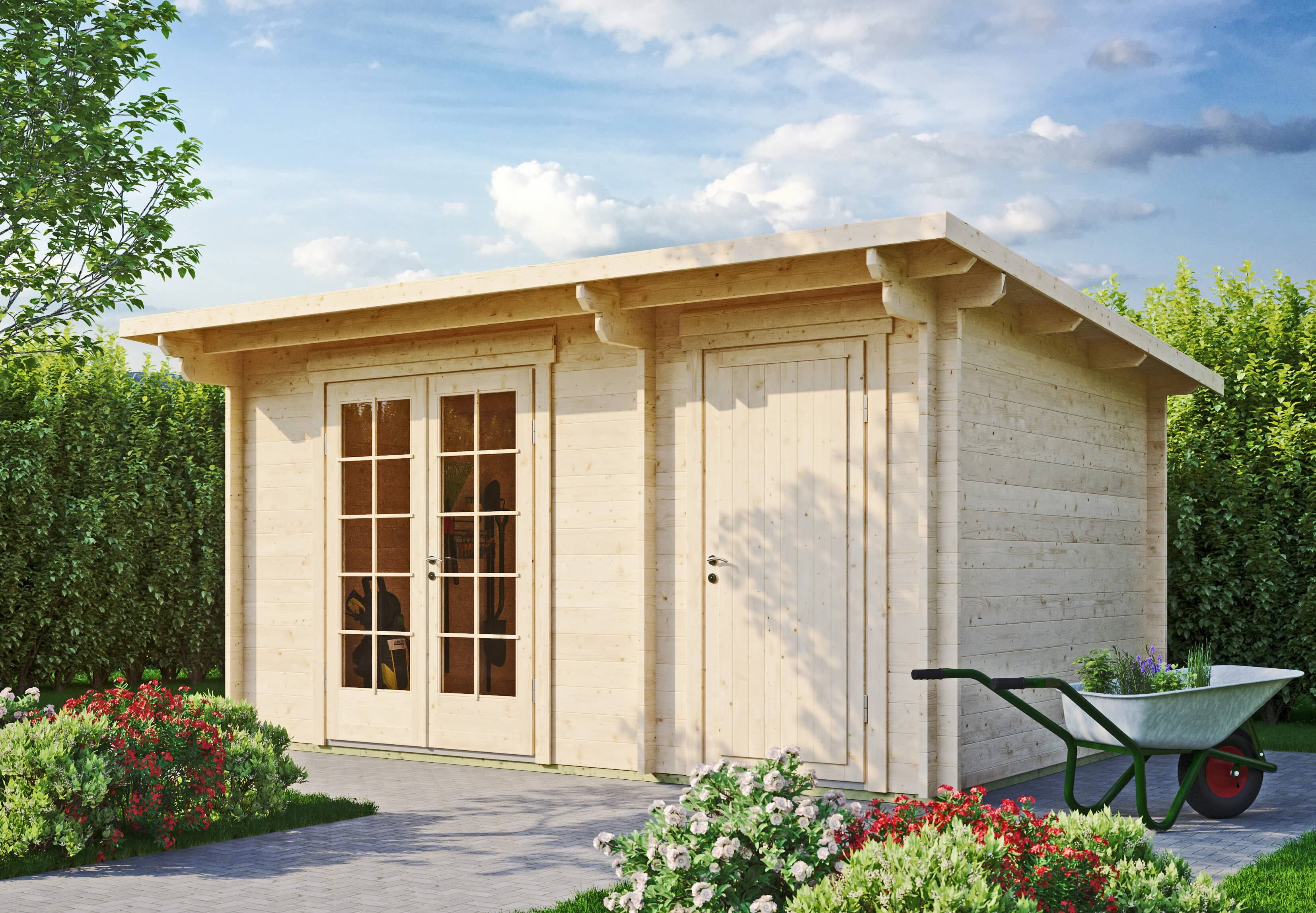 Fjordholz Gartenhaus Modell Jacob 44 A mit Abstell