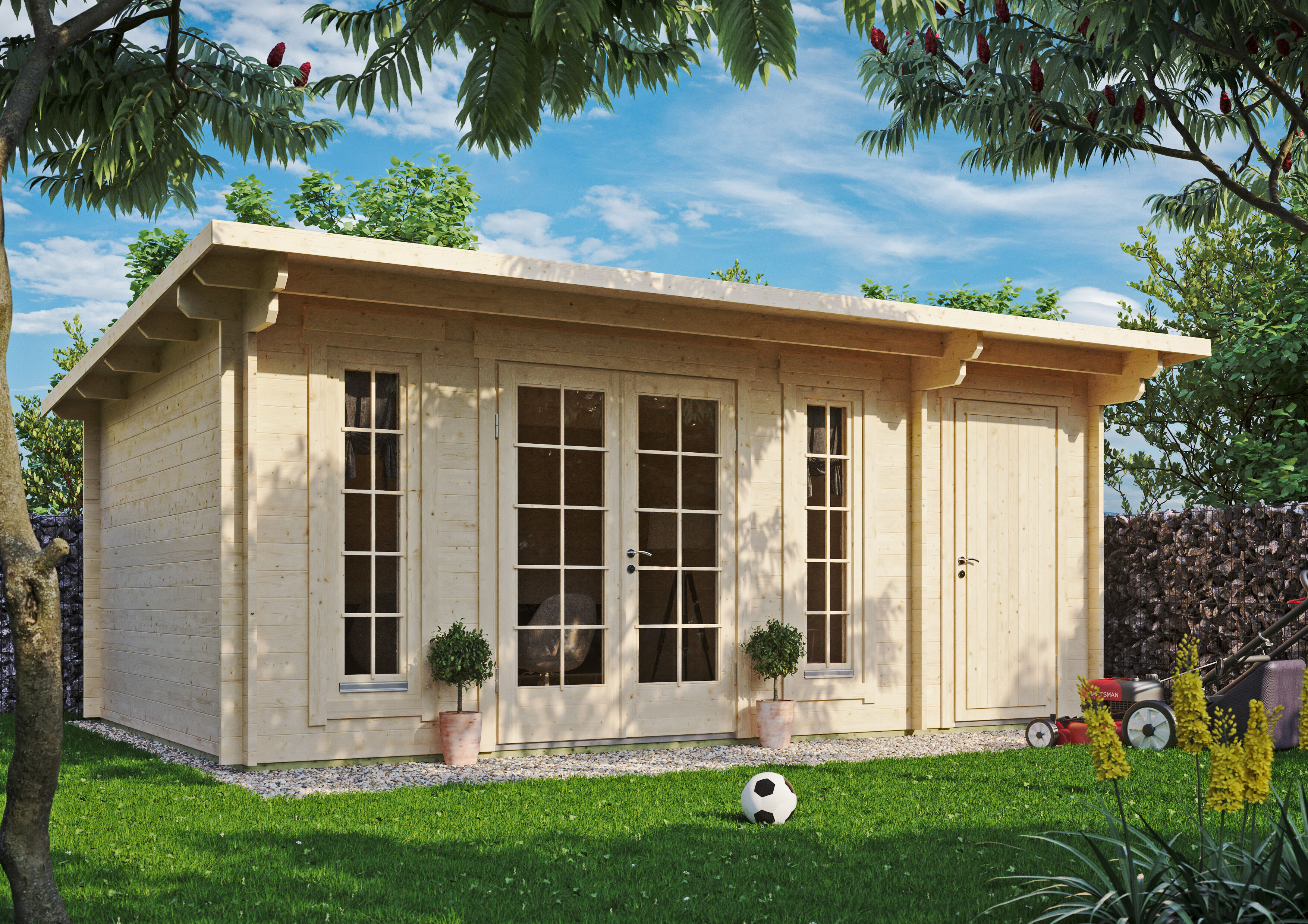 Fjordholz Gartenhaus Modell Jacob 44 C mit Abstell