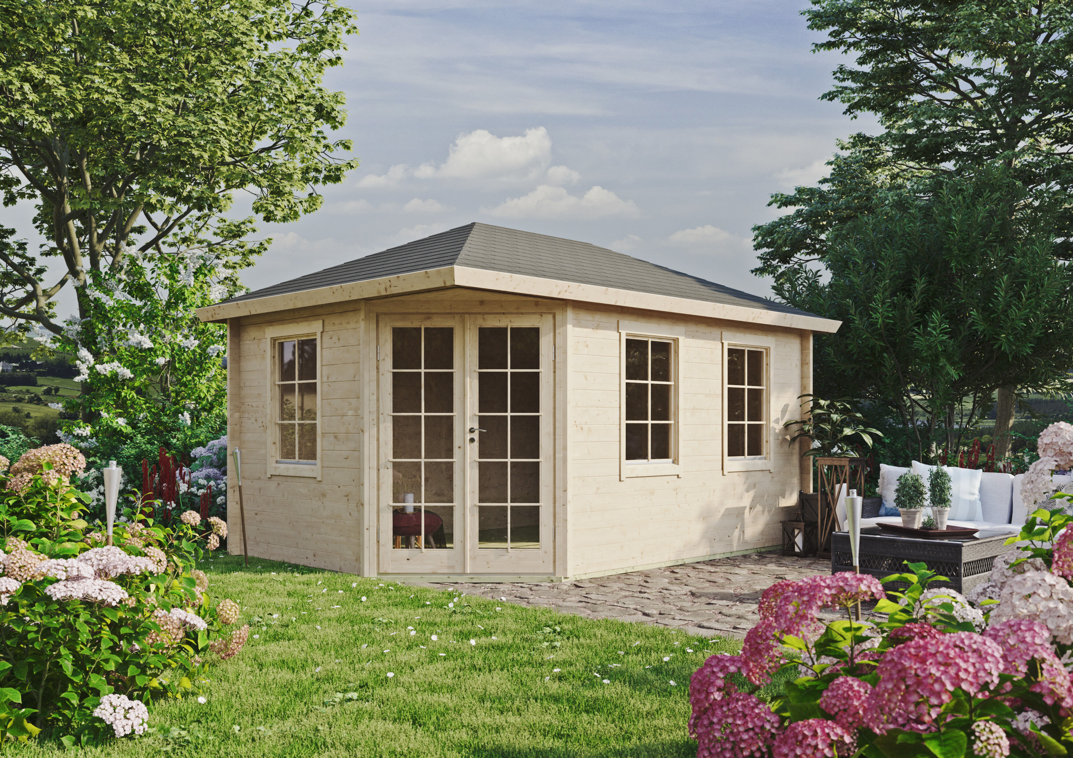 Fjordholz Gartenhaus Modell Kiano 44 D