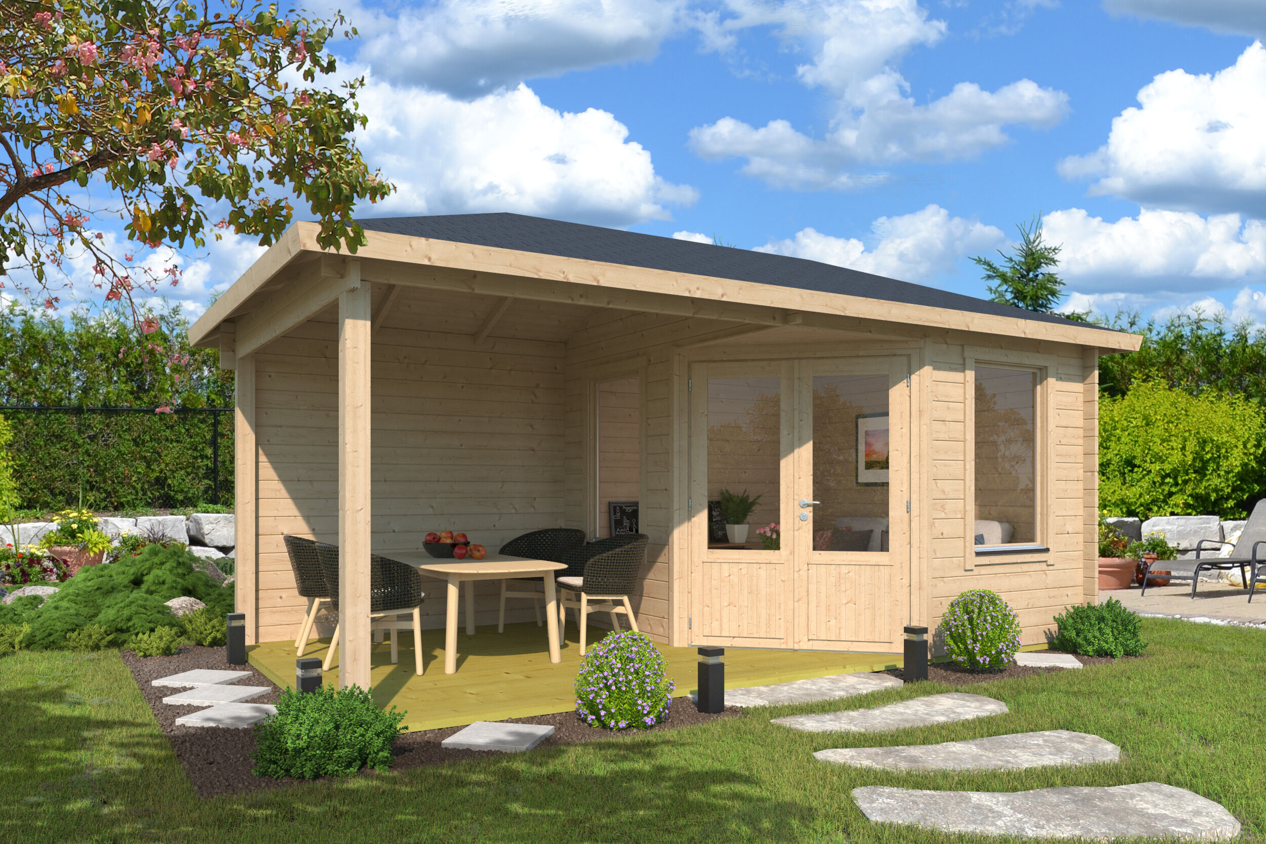 Fjordholz Gartenhaus Modell Lisa 44 D Klassik