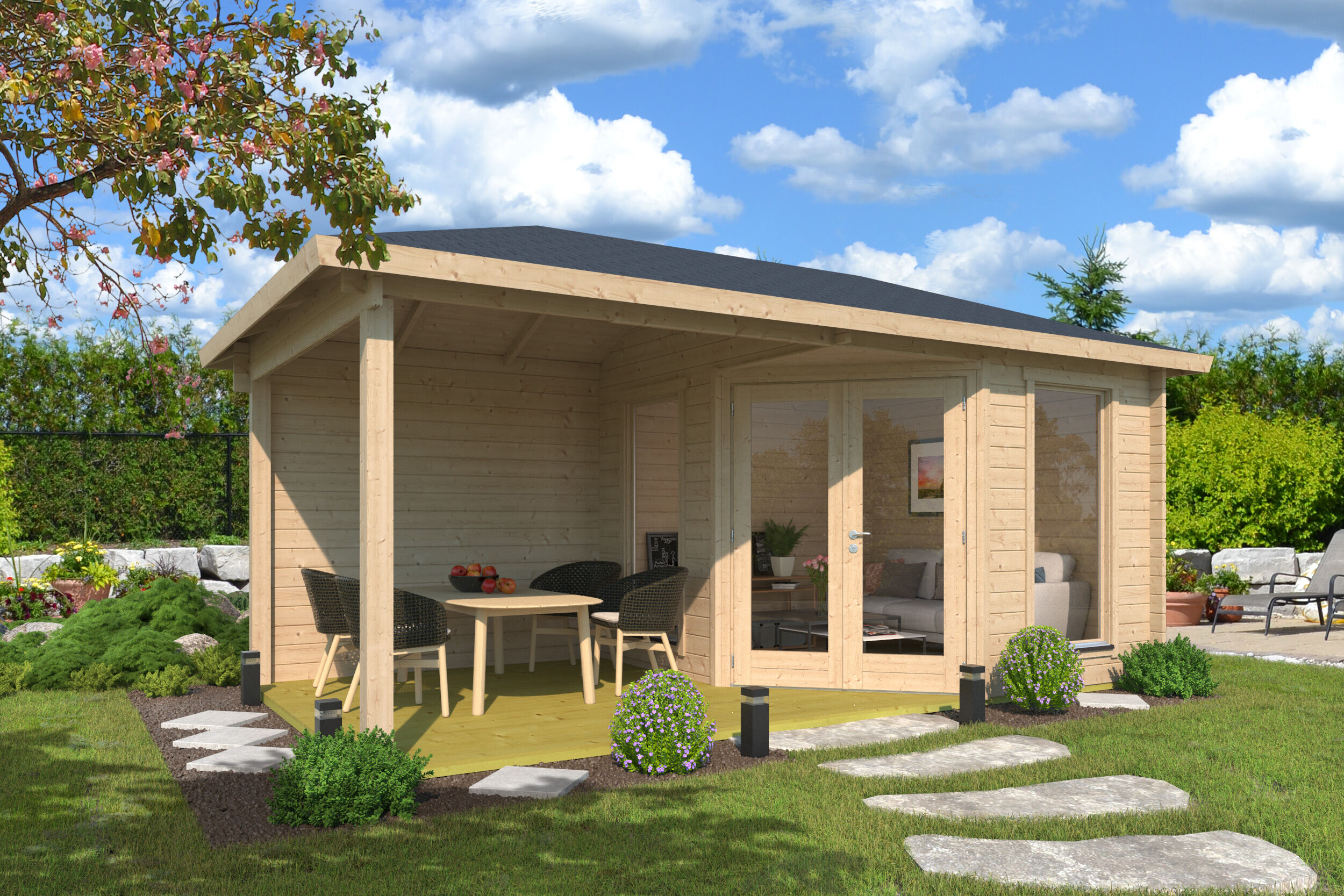 Fjordholz Gartenhaus Modell Lisa 44 D Modern