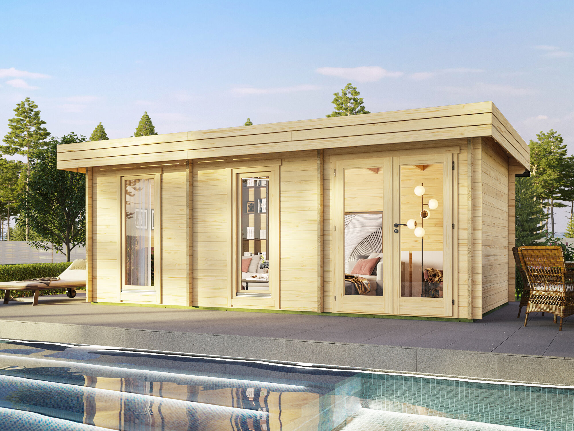 Fjordholz Gartenhaus Modell Miriam 44 C Modern