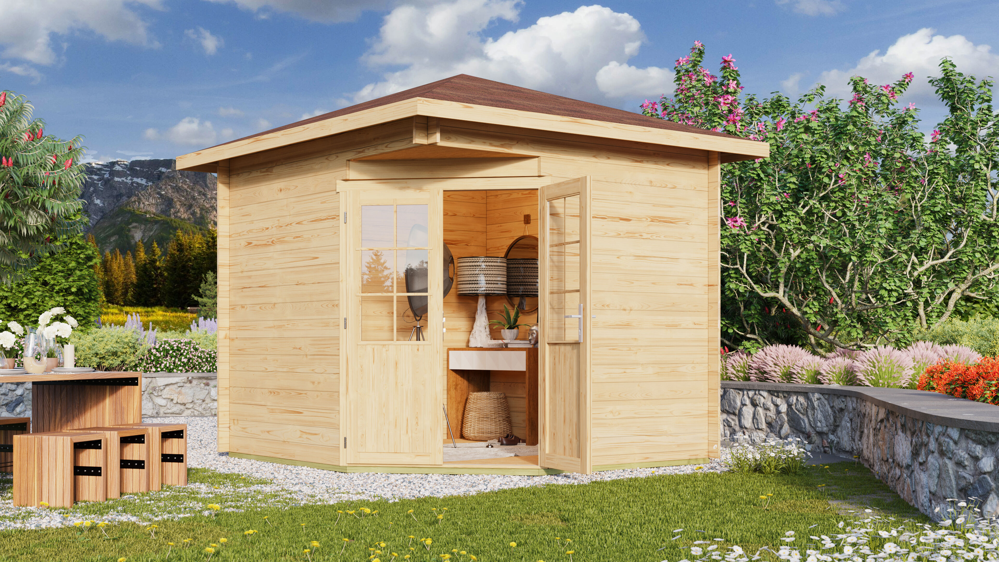 Fjordholz Gartenhaus Modell Nelly 28 B