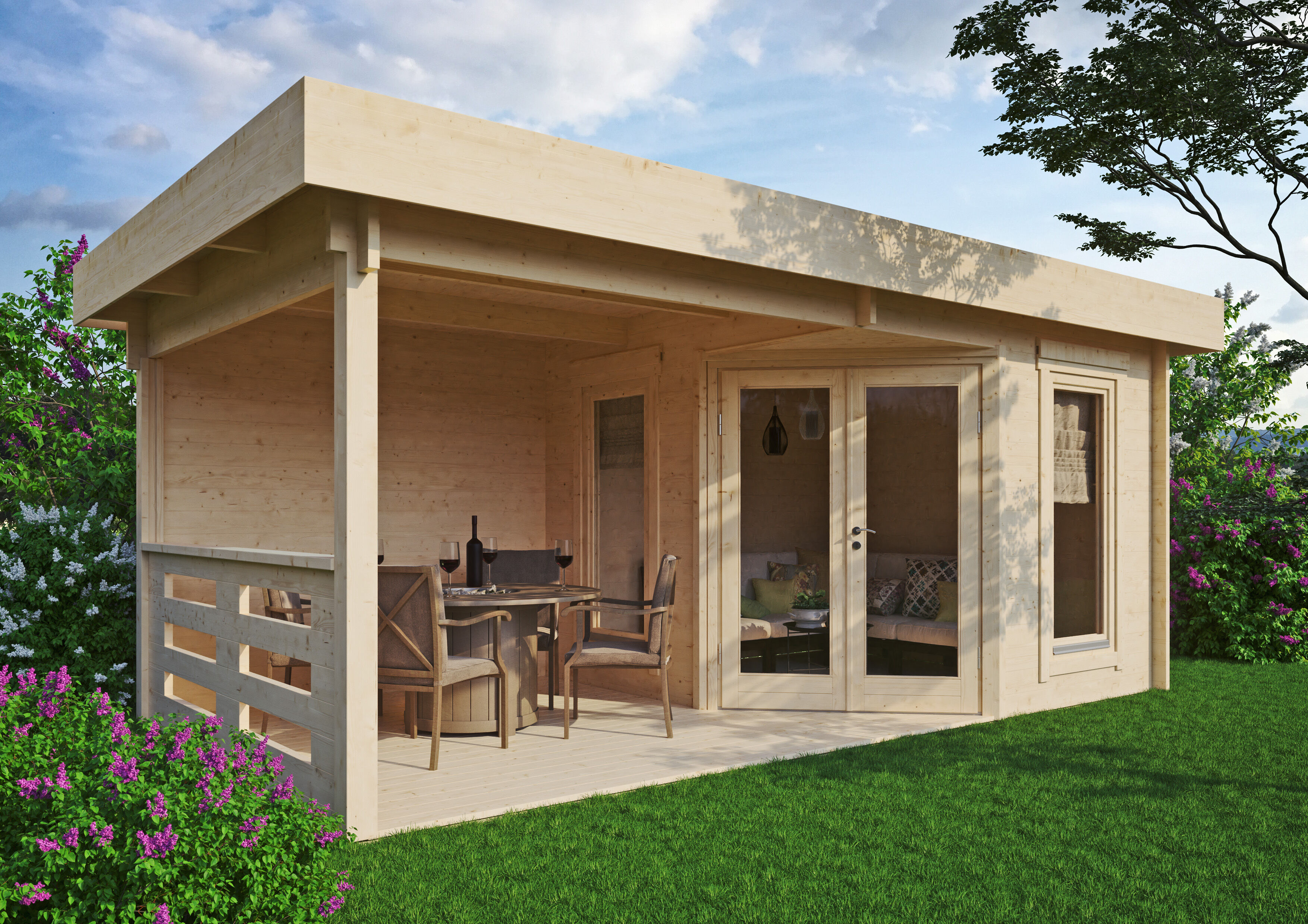 Fjordholz Gartenhaus Modell Nora 44 D Modern
