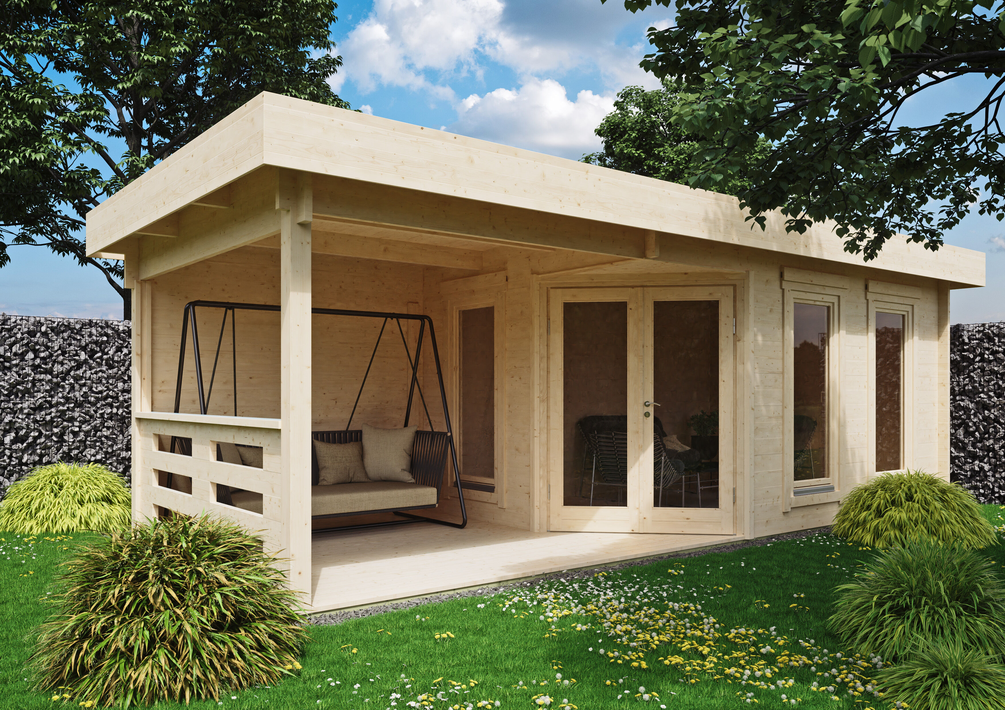Fjordholz Gartenhaus Modell Nora 44 F Modern