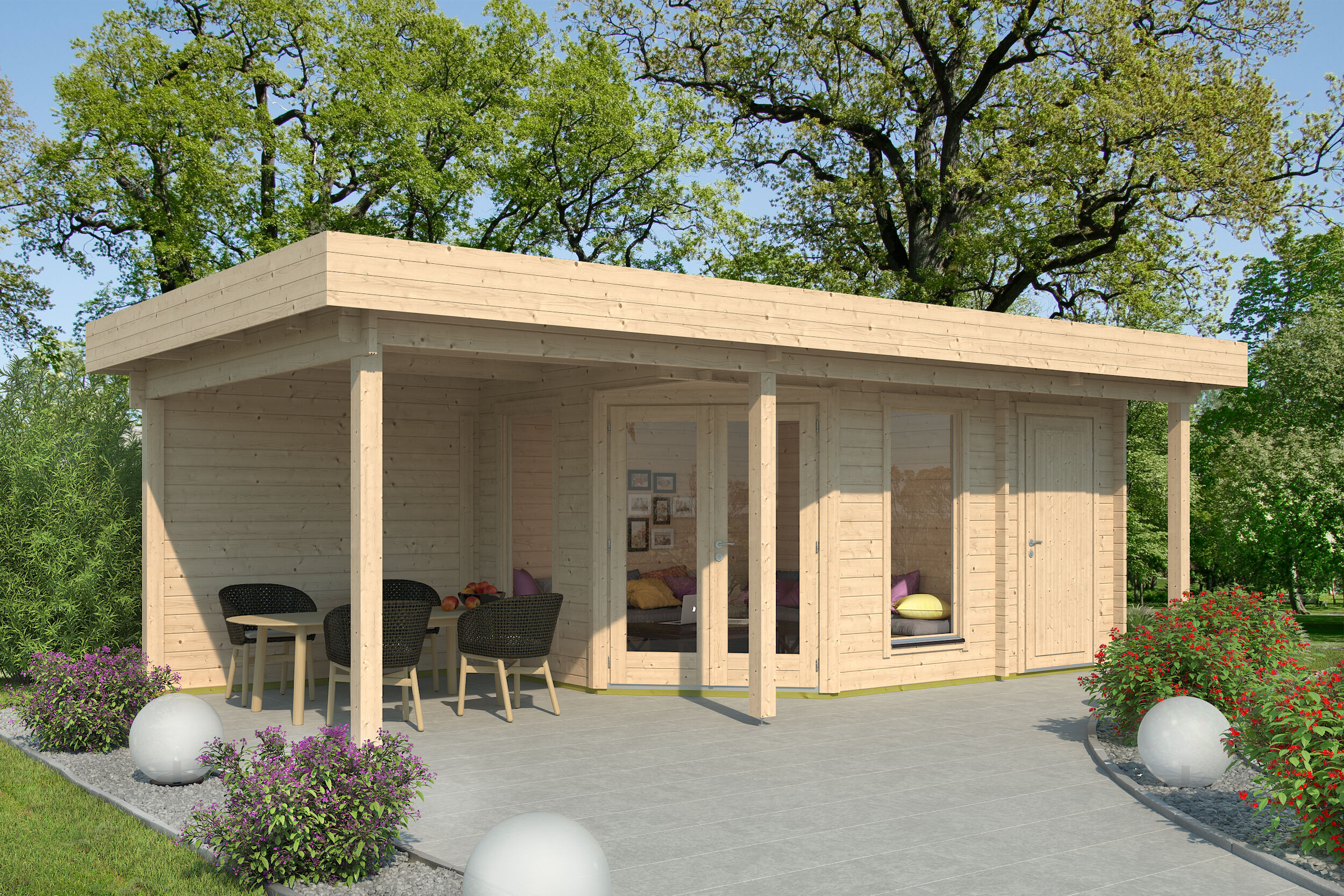 Fjordholz Gartenhaus Modell Nora 44 H Modern