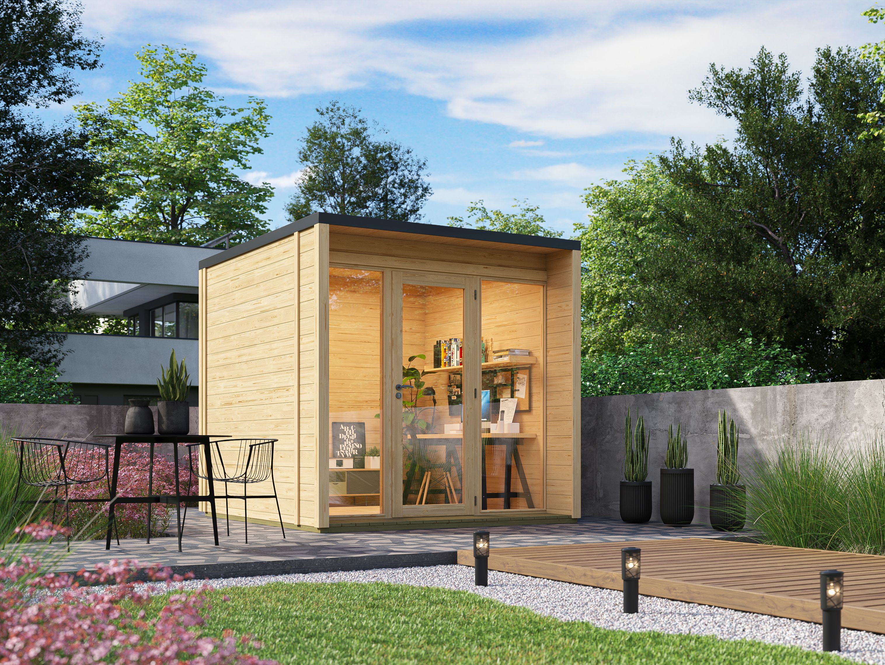 Fjordholz Gartenhaus Modell Office Box Größe S nat