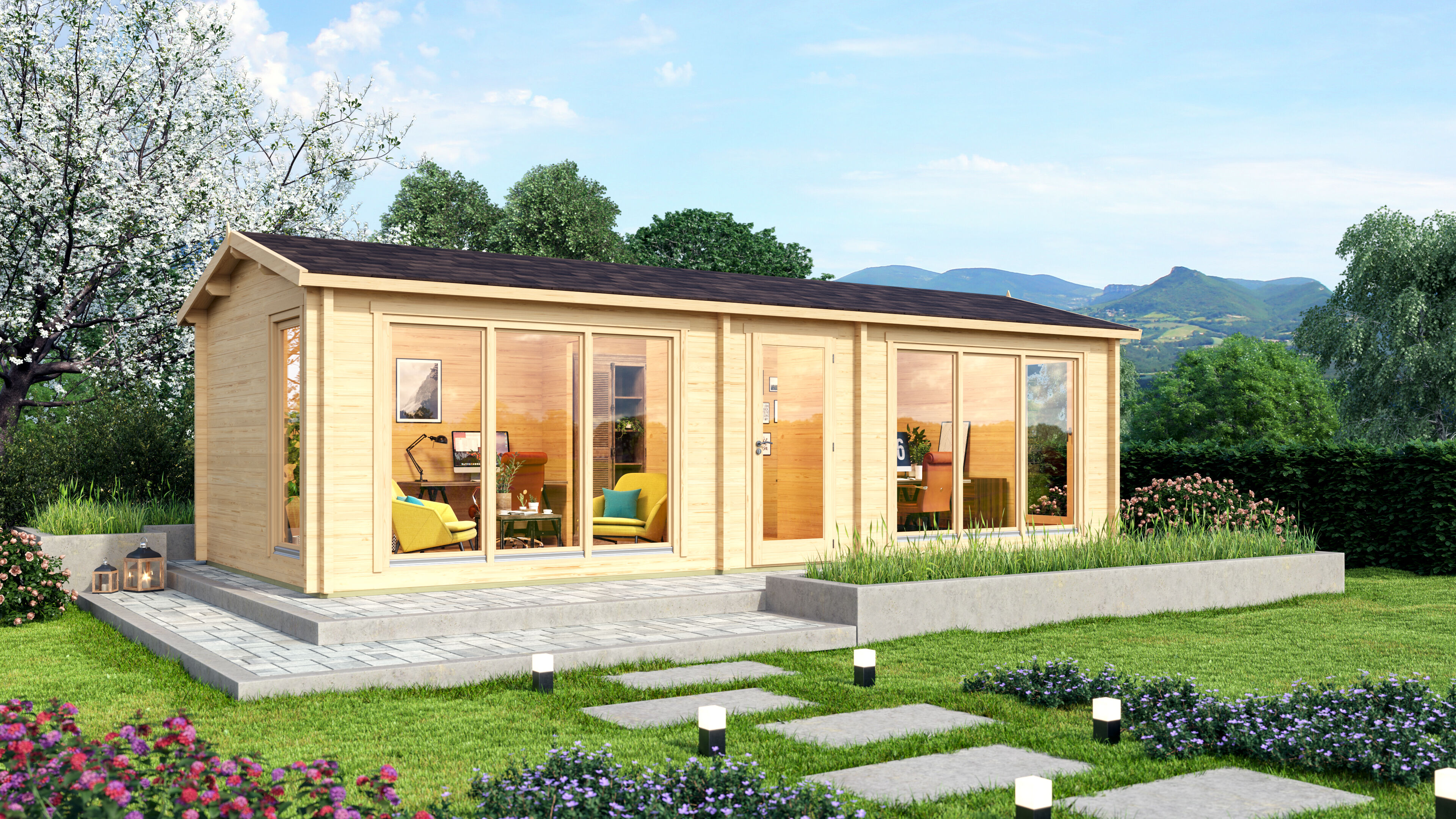 Fjordholz Gartenhaus Modell Officehouse 44
