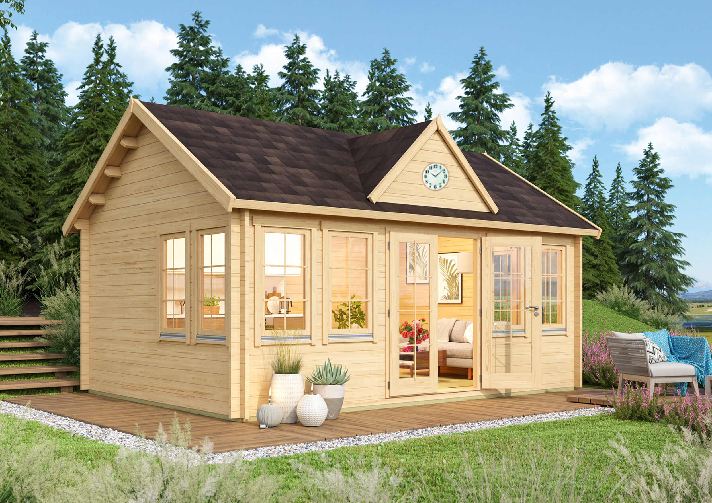 Fjordholz Gartenhaus Modell Teehaus Leeds 44