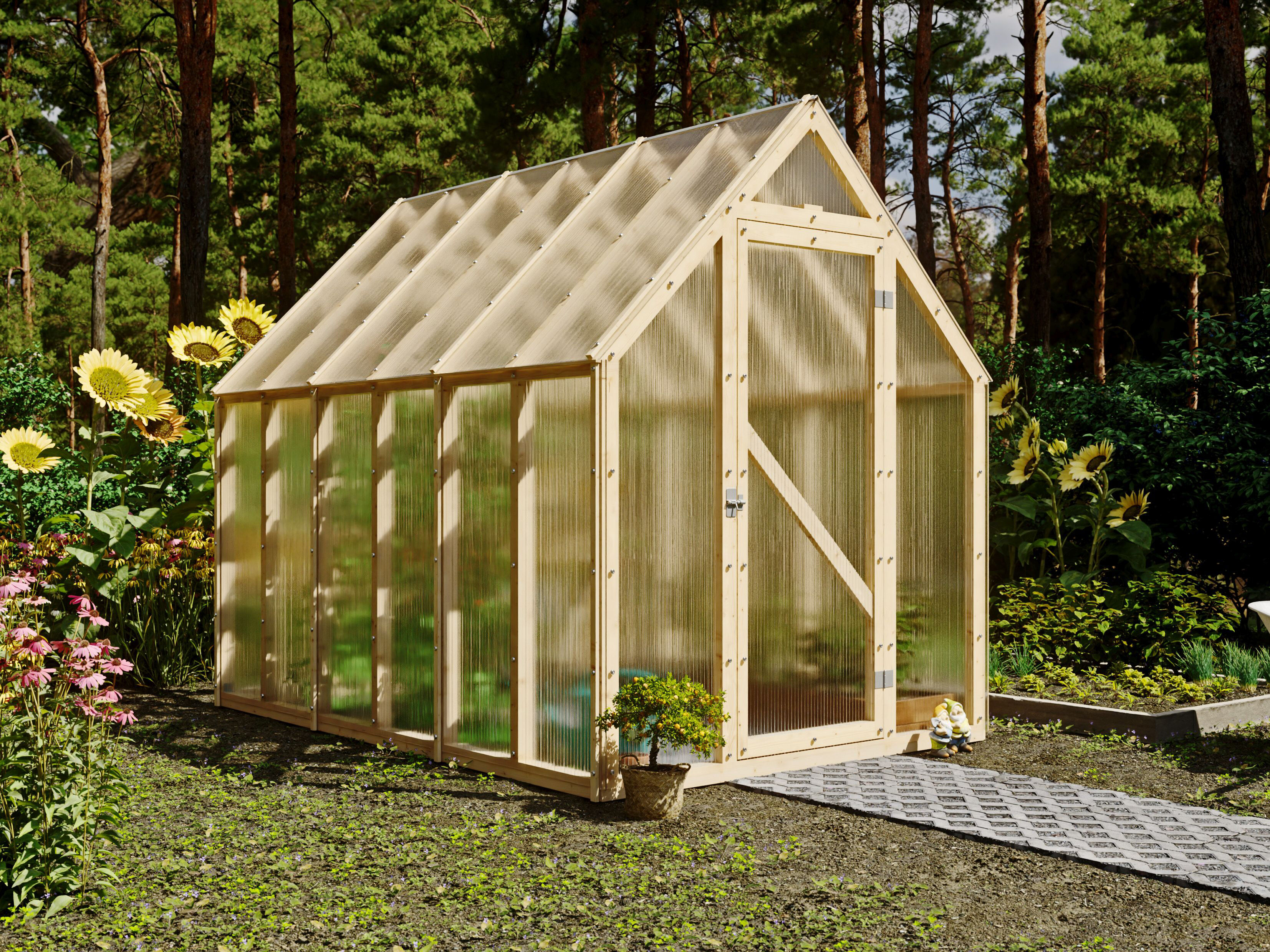 Fjordholz Gewächshaus Modell Greenline Basic 6,5 m