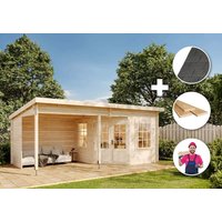 Premium Set 5-Eck Gartenhaus Carl 6x3m inkl. Montage