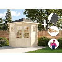 Premium Set 5-Eck Gartenhaus Sunny 2x2m inkl. Montage