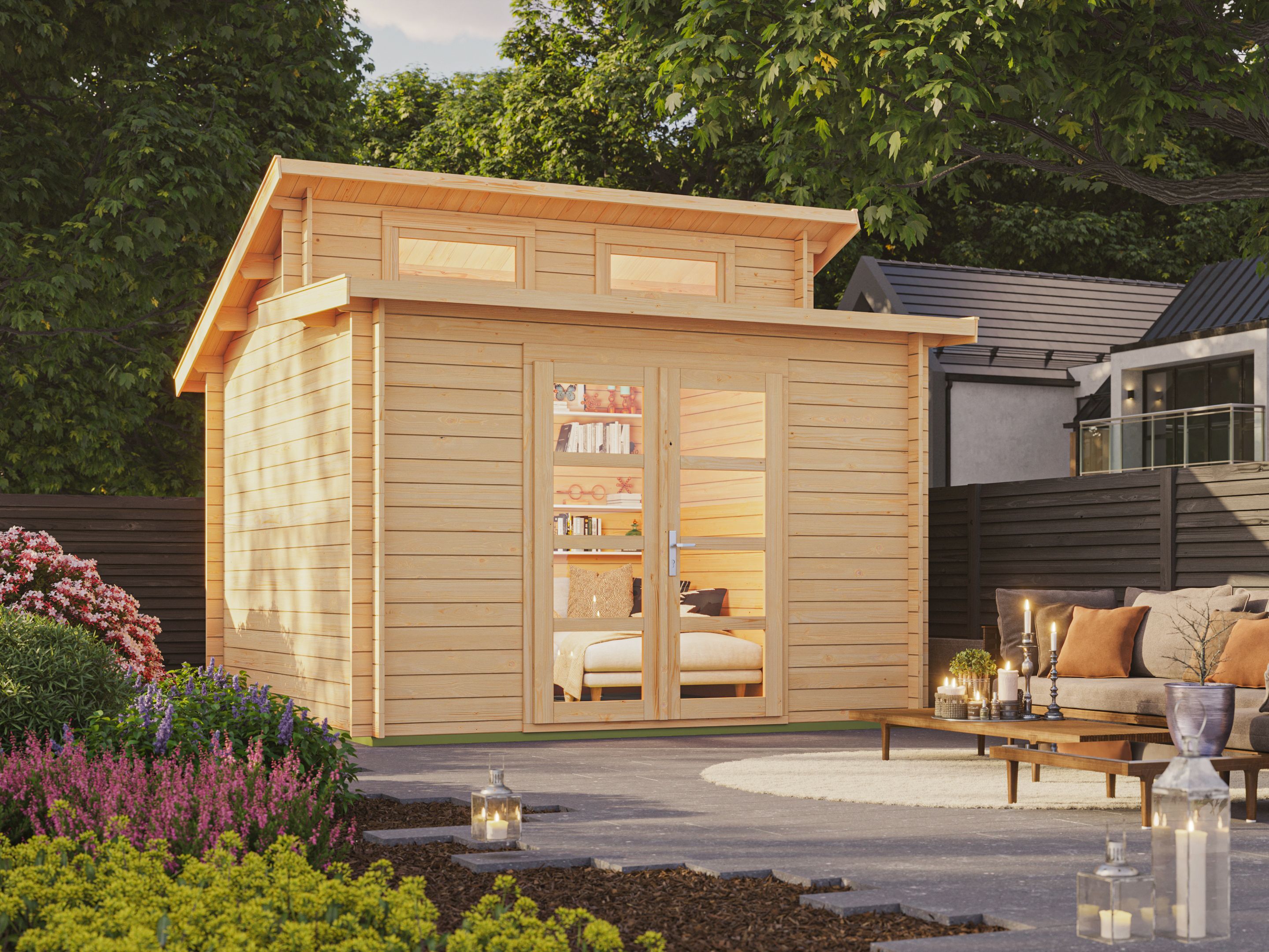 Fjordholz Pultdach Gartenhaus Modell Aktiva-28 A