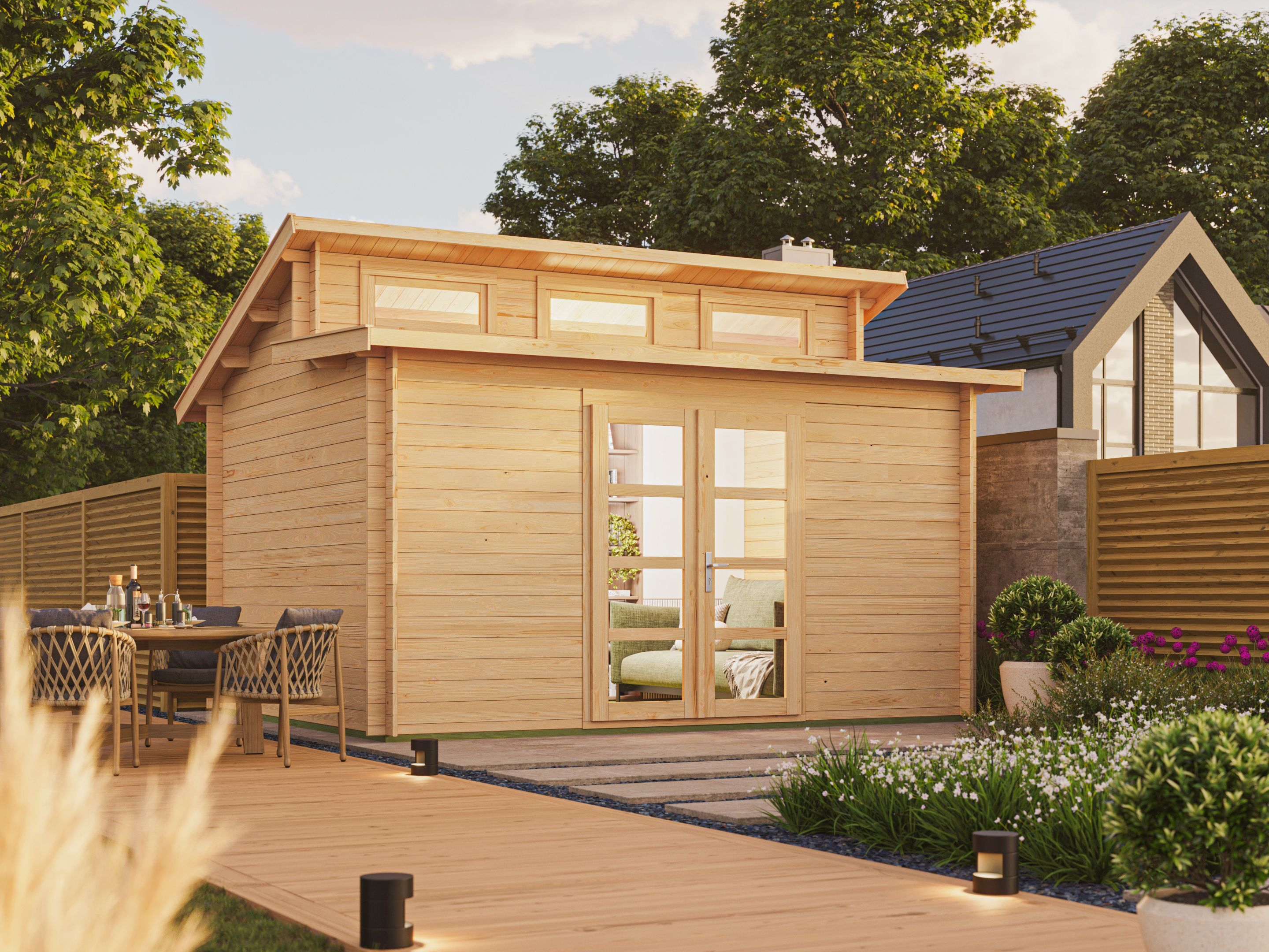 Fjordholz Pultdach Gartenhaus Modell Aktiva-28 B