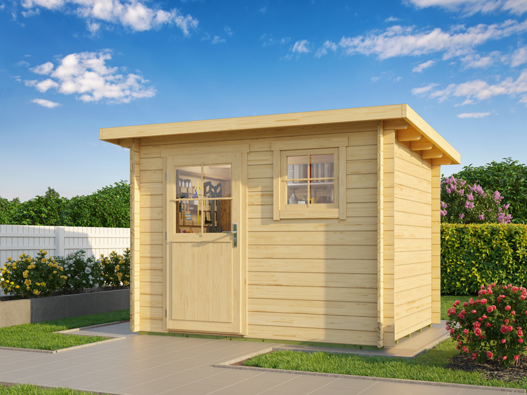 Fjordholz Pultdach Gartenhaus Modell Ezra 2B