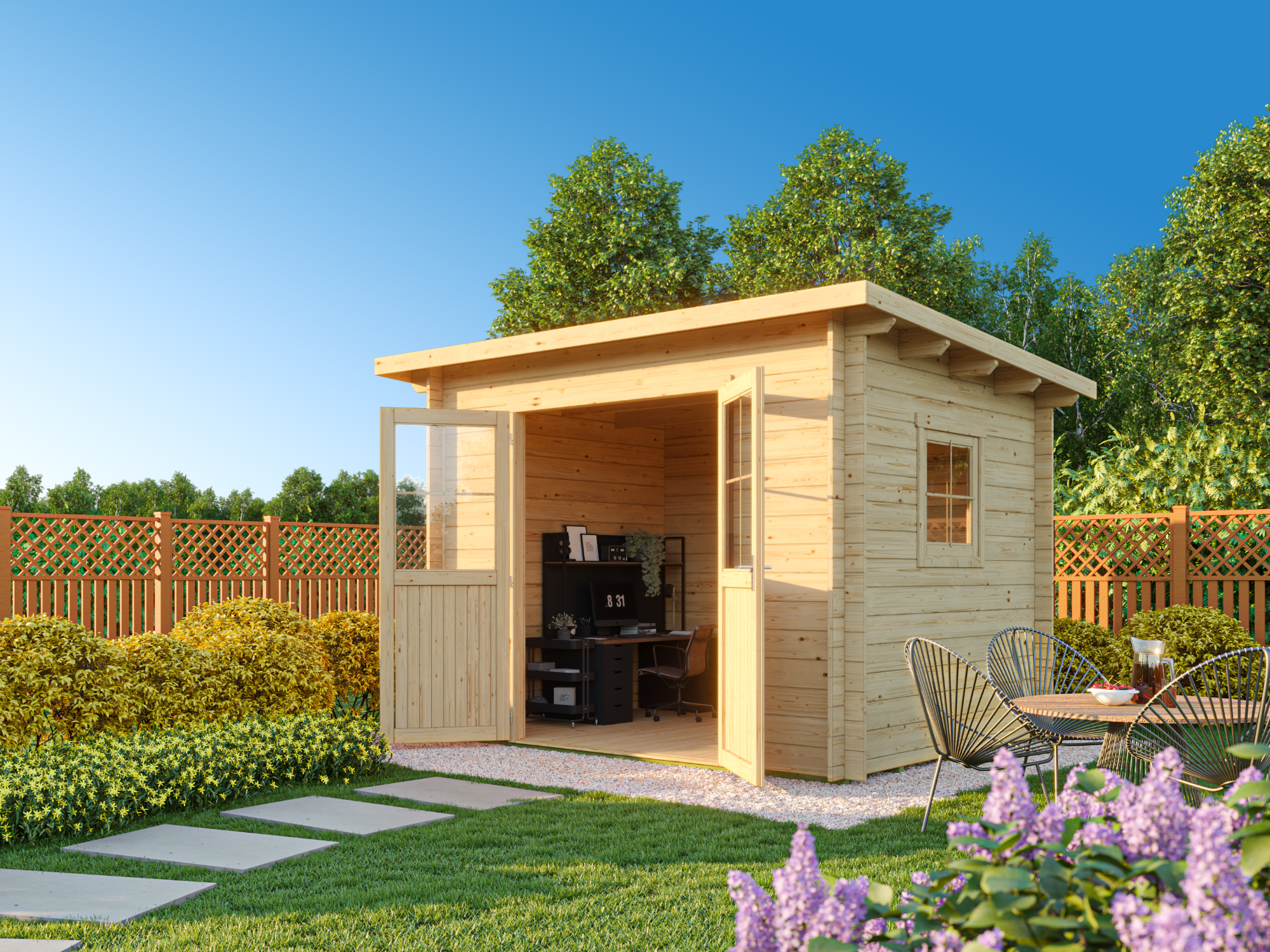 Fjordholz Pultdach Gartenhaus Modell Ezra 2E